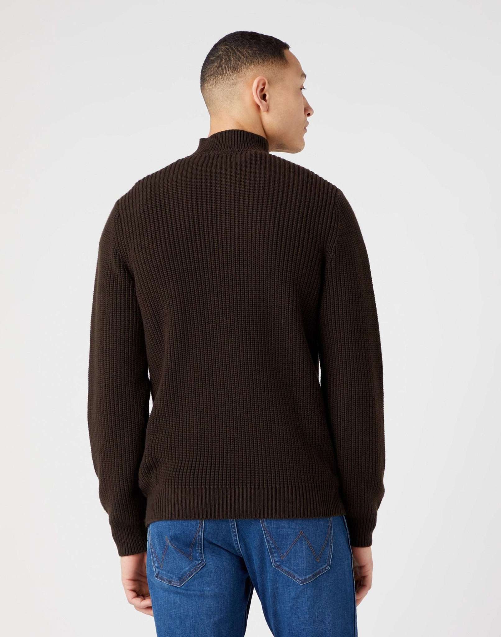 Half Zip Knit in Delicioso Brown Pullover Wrangler