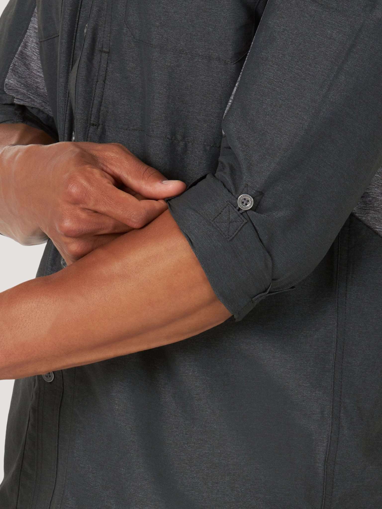 All Terrain Gear Mixed Material Shirt in Black Hemden Wrangler