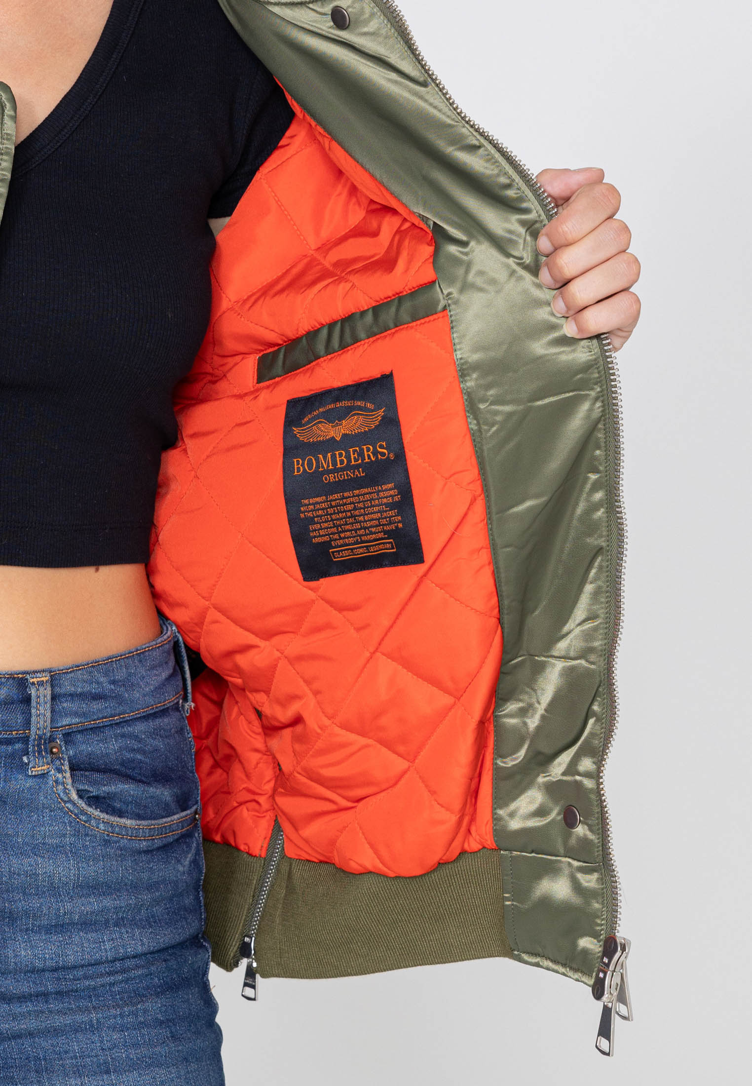 Wavy U Bomberjacke in Kaki Jacken Bombers Original