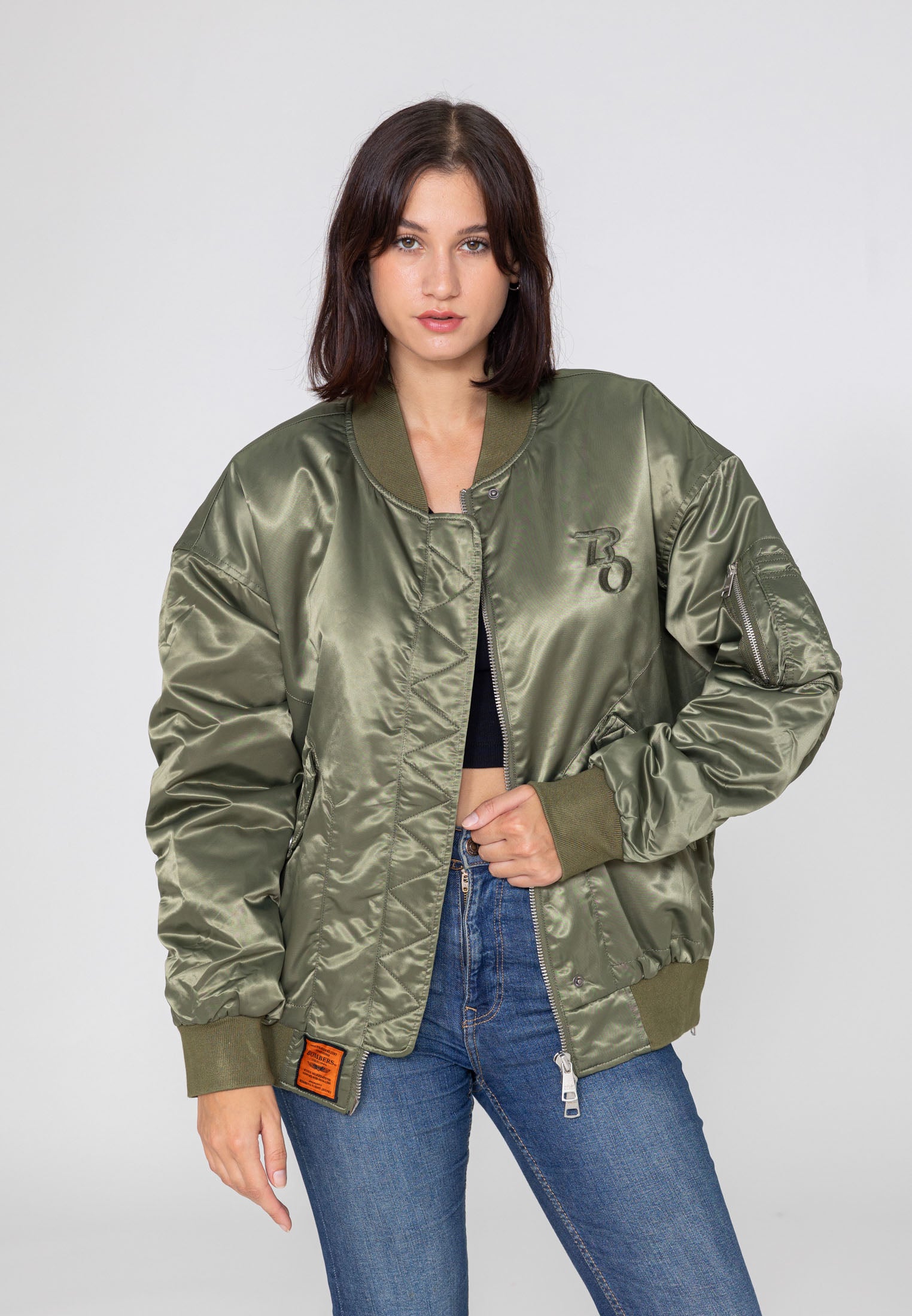 Wavy U Bomberjacke in Kaki Jacken Bombers Original