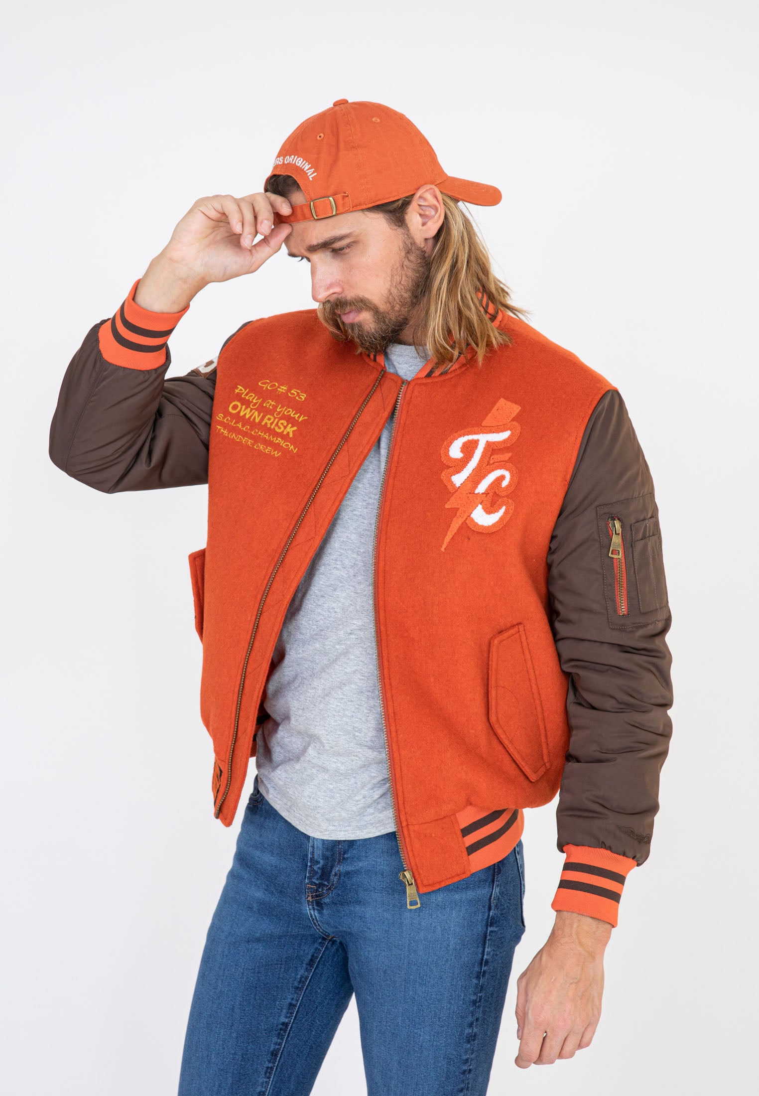 Weslake U Cap in Orange Caps Bombers Original