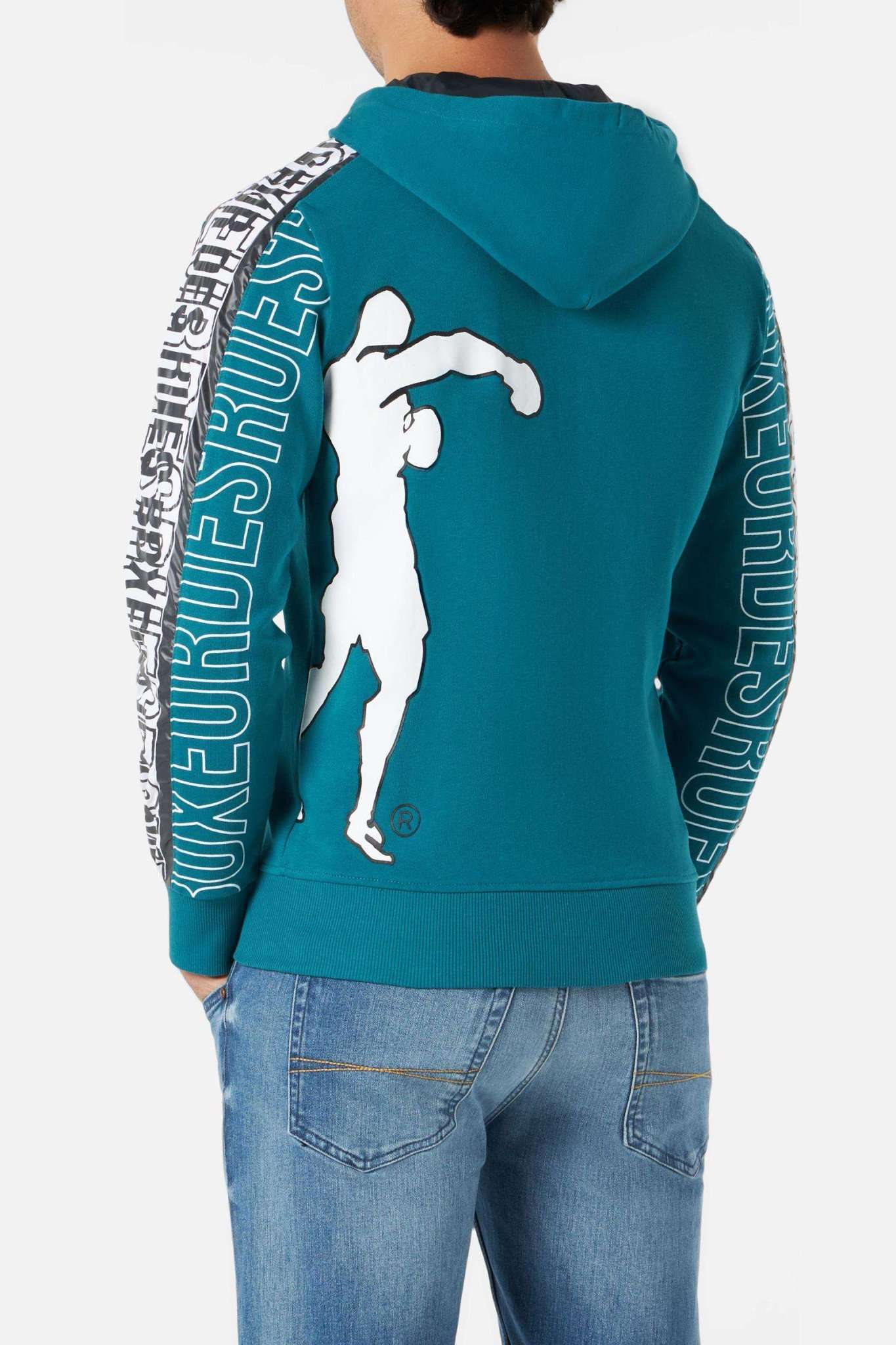 Hooded Full Zip With Prints in Ocean Sweatjacken Boxeur des Rues
