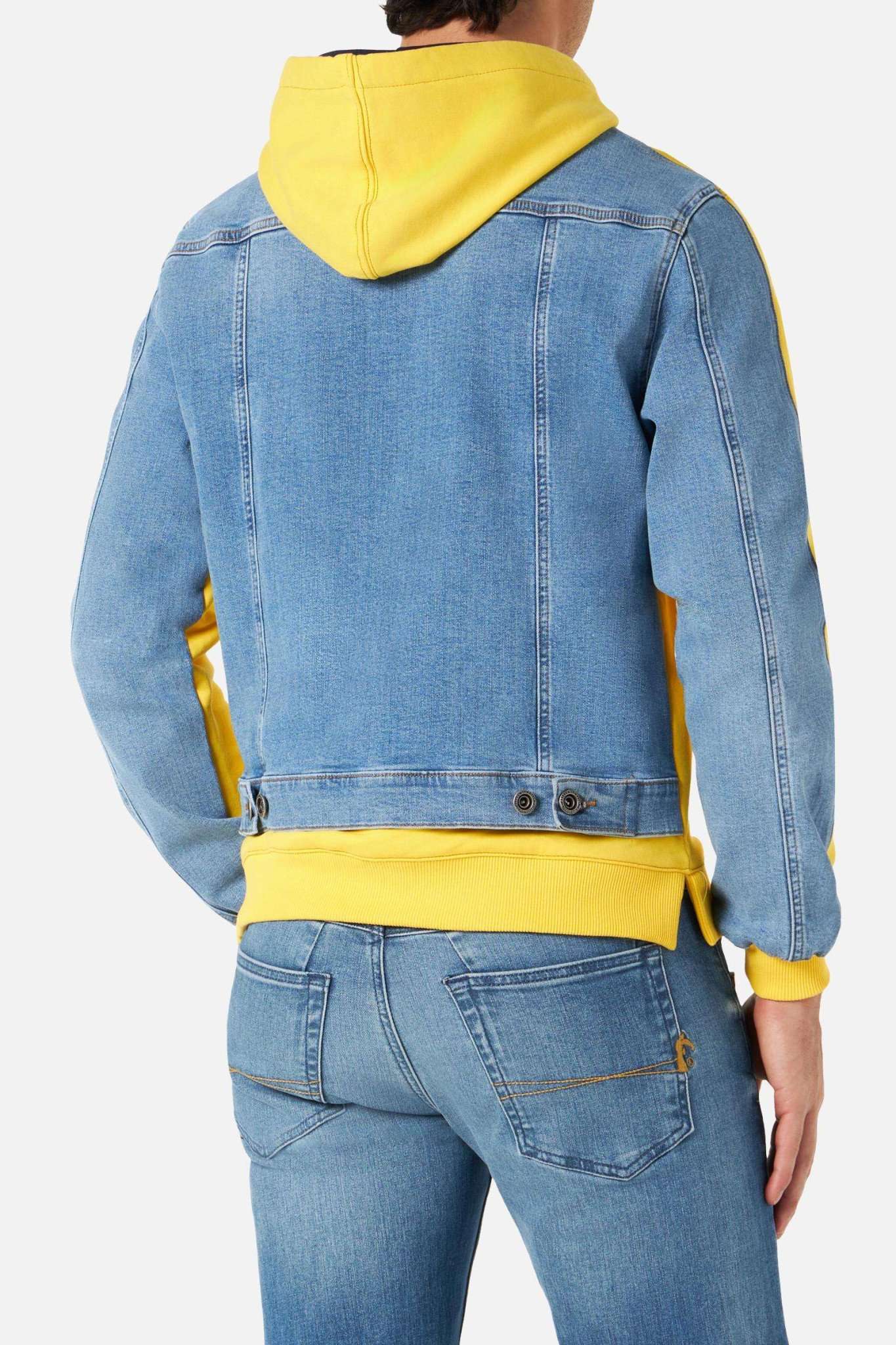 Mixed Fabric Hoodie in Yellow Kapuzenpullover Boxeur des Rues