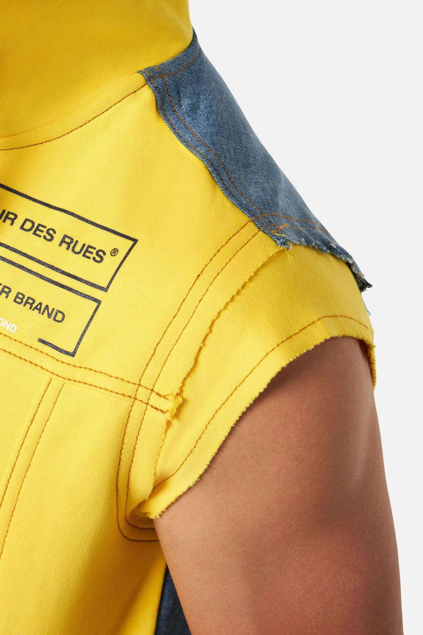 Mixed Fabric Sleeveless in Yellow Sweatjacken Boxeur des Rues
