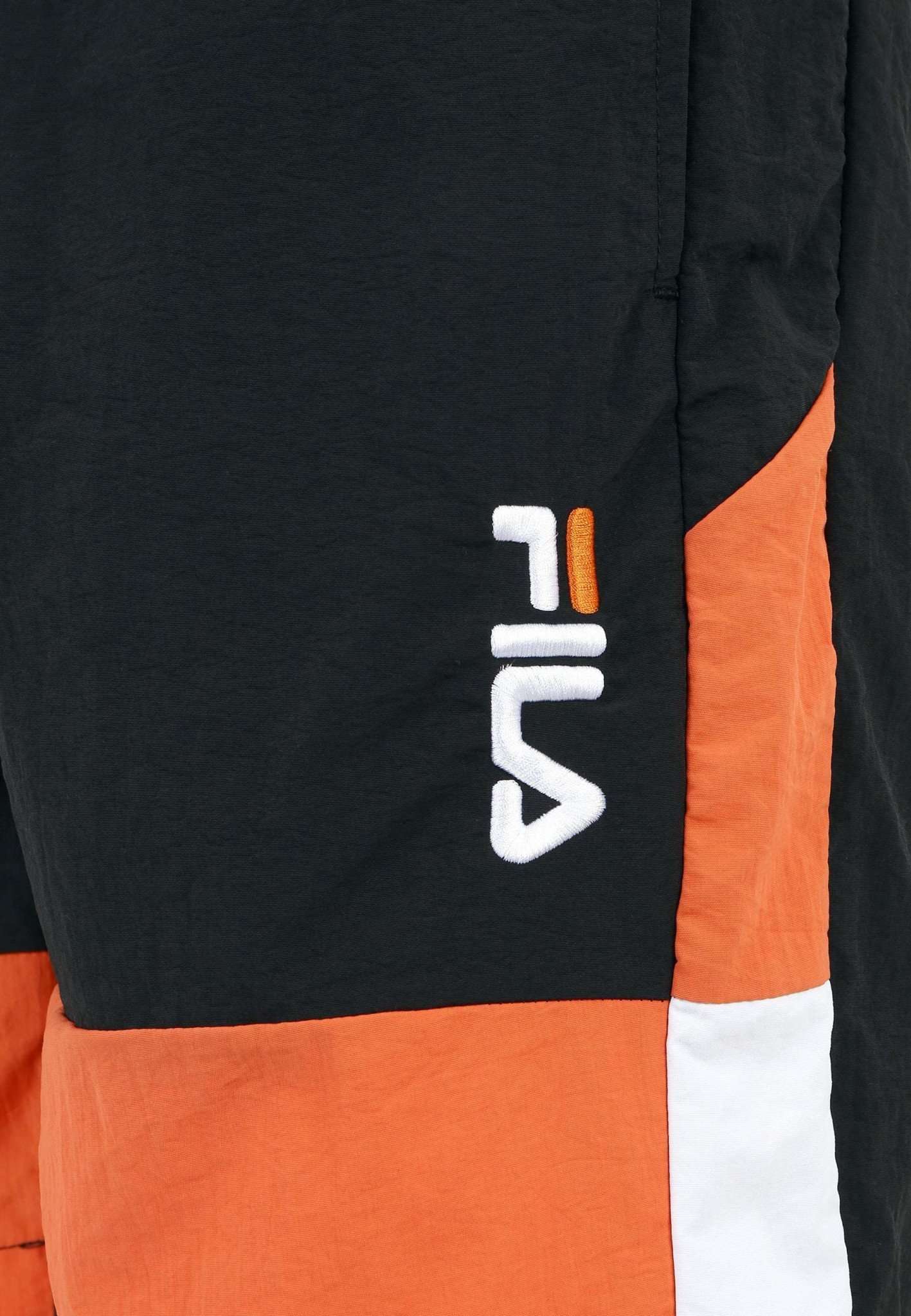 Sciacca Swim Shorts in Black-Celosia Orange-Bright White Badehosen Fila