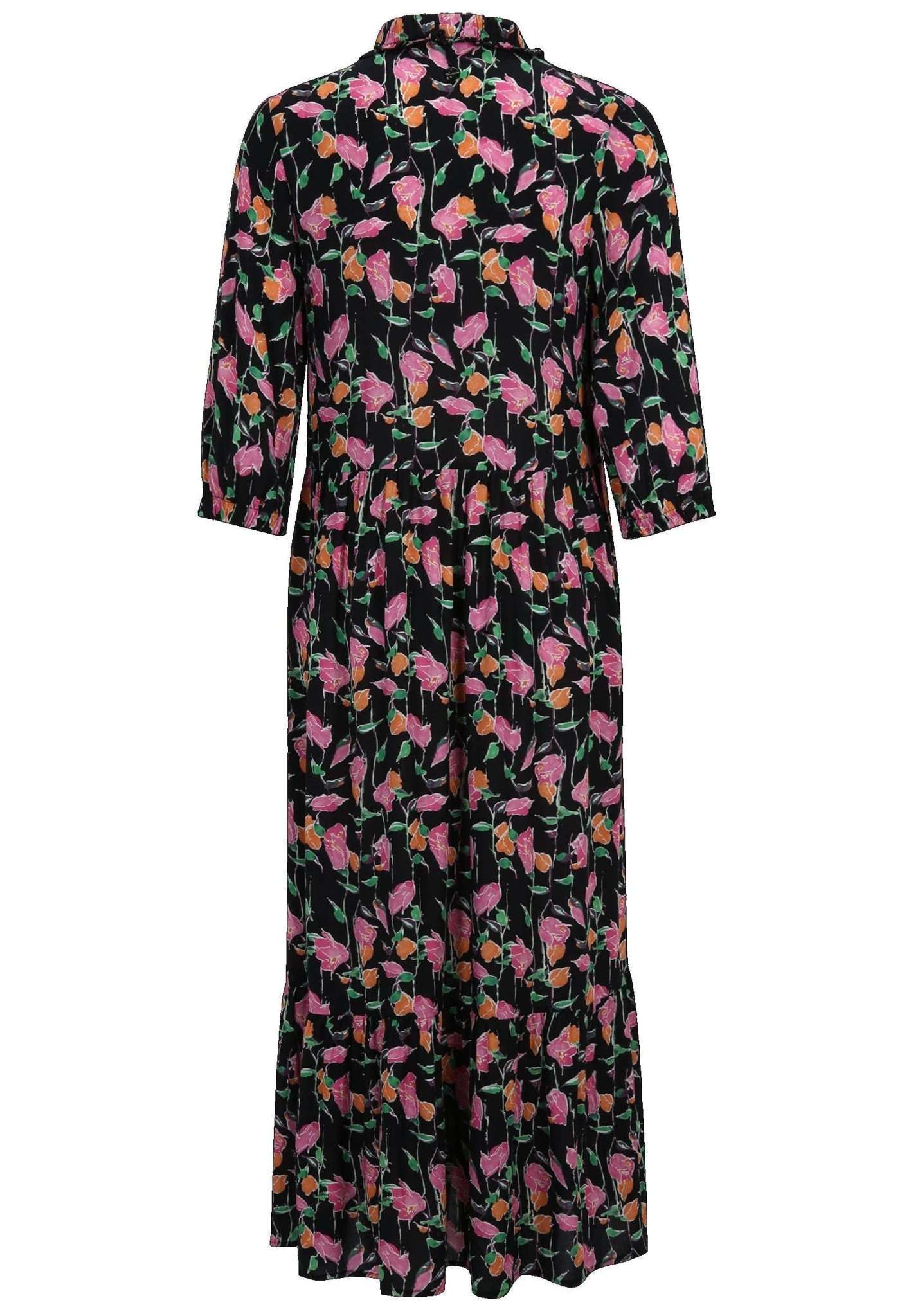 Anshun Aop Boho Dress in Black Beauty Multicolor Flower AOP Kleider Tamaris