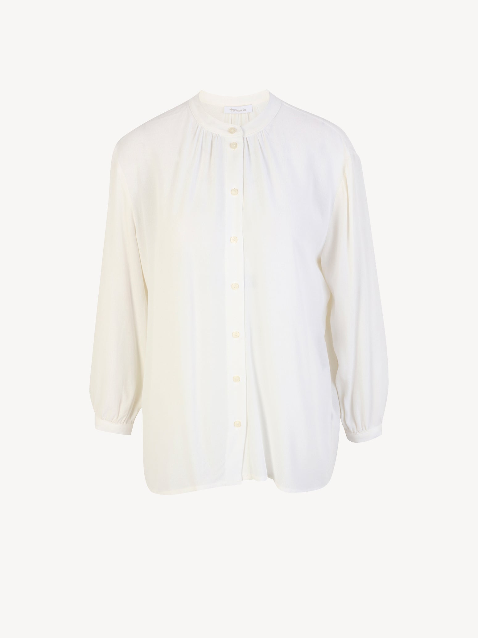 Annecy Standup Collar Blouse in Bright White Hemden Tamaris   