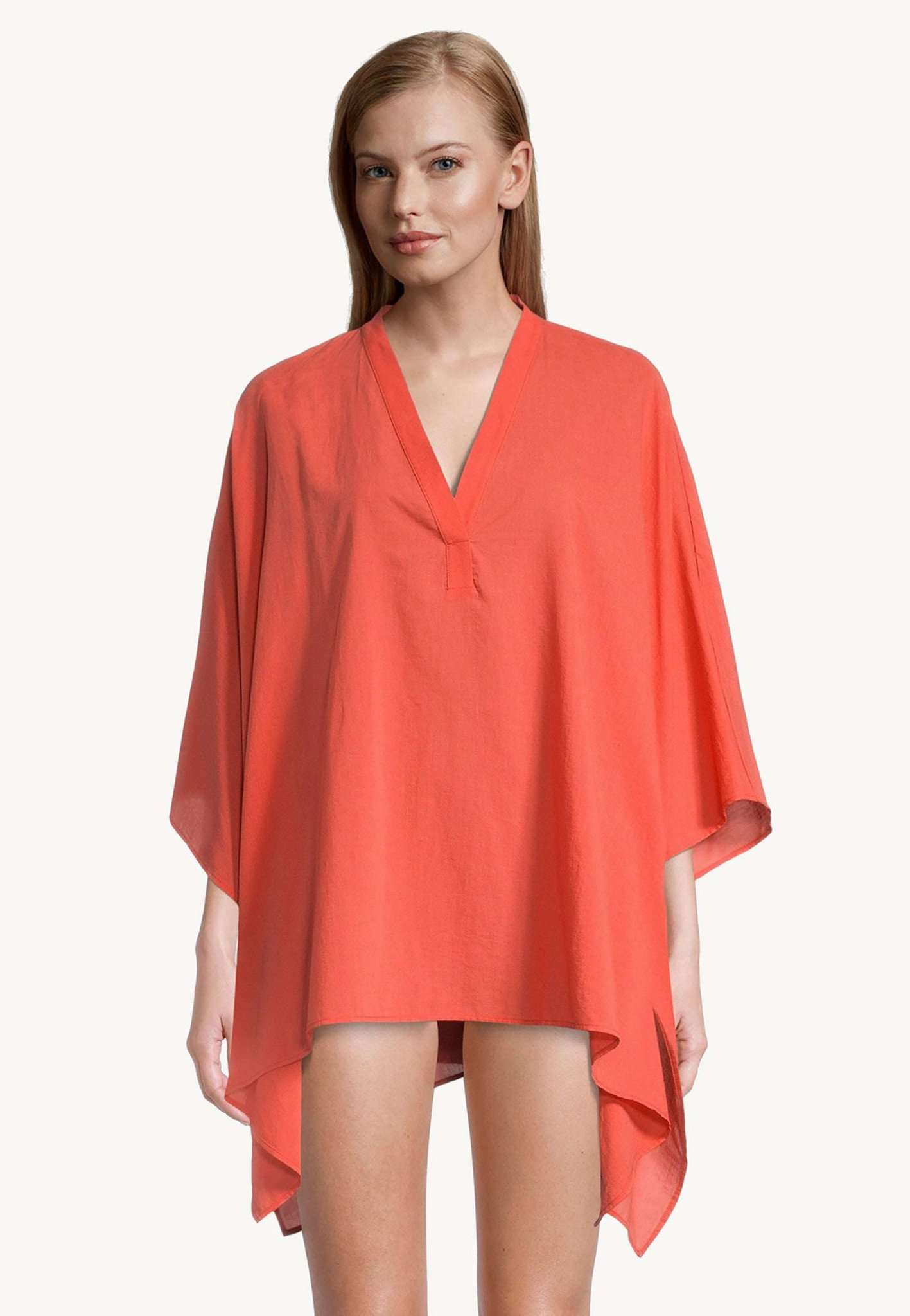 Agadir Summer Pancho in Deep Sea Coral Blusen Tamaris