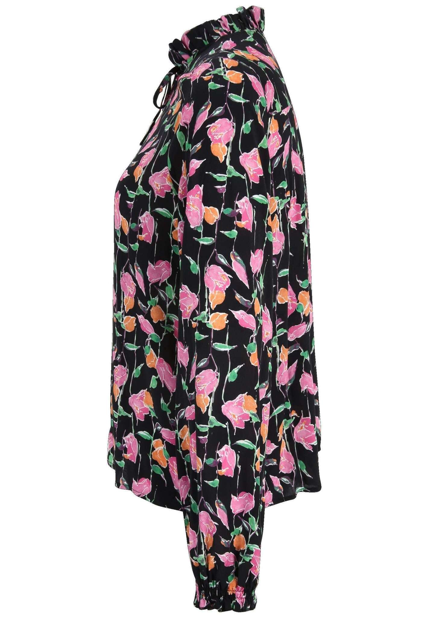 Anniston Aop Boho Blouse in Black Beauty Multicolor Flower AOP Blusen Tamaris