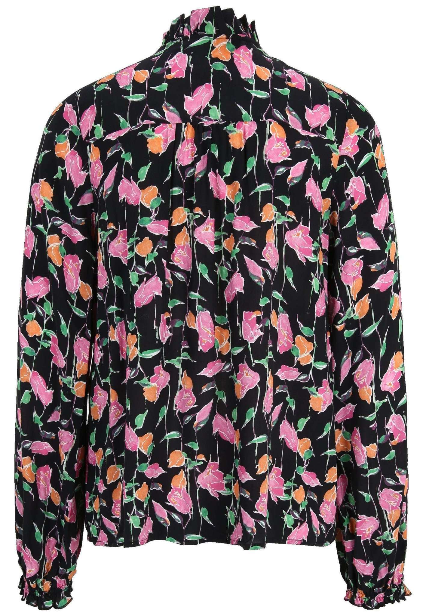 Anniston Aop Boho Blouse in Black Beauty Multicolor Flower AOP Blusen Tamaris
