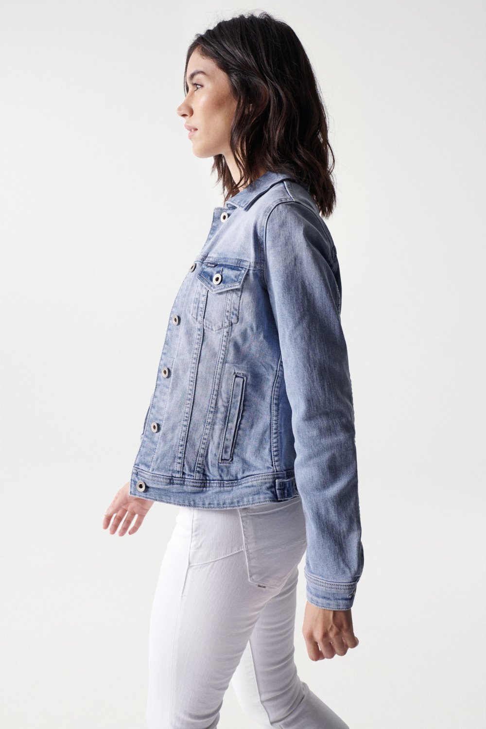 Denim Trucker Jacket in Medium Light Jacken Salsa Jeans