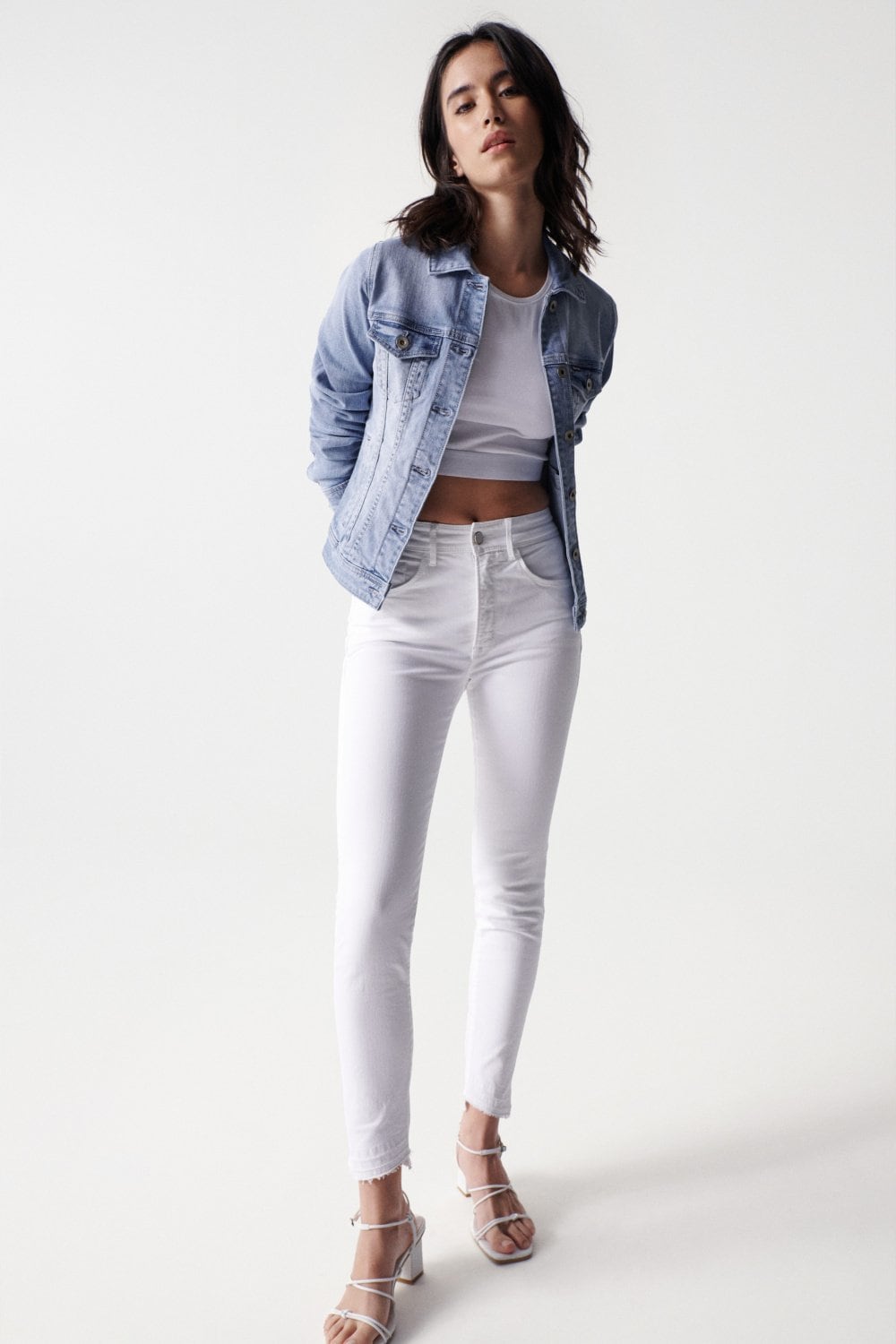 Denim Trucker Jacket in Medium Light Jacken Salsa Jeans