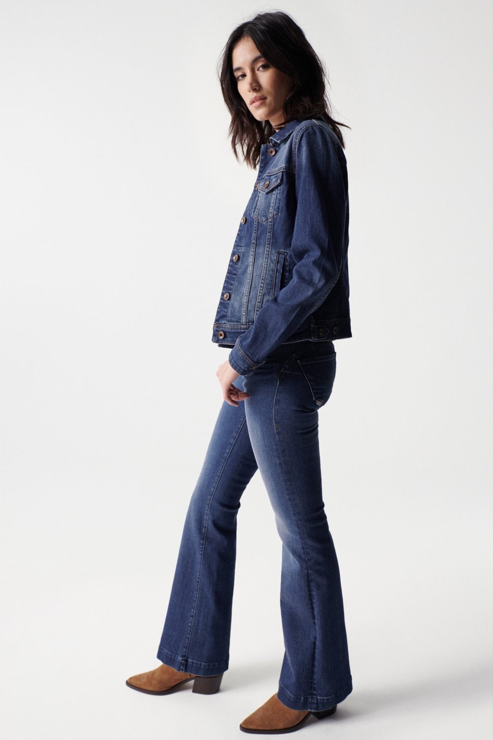 Denim Trucker Jacket in Dark Wash Jacken Salsa Jeans