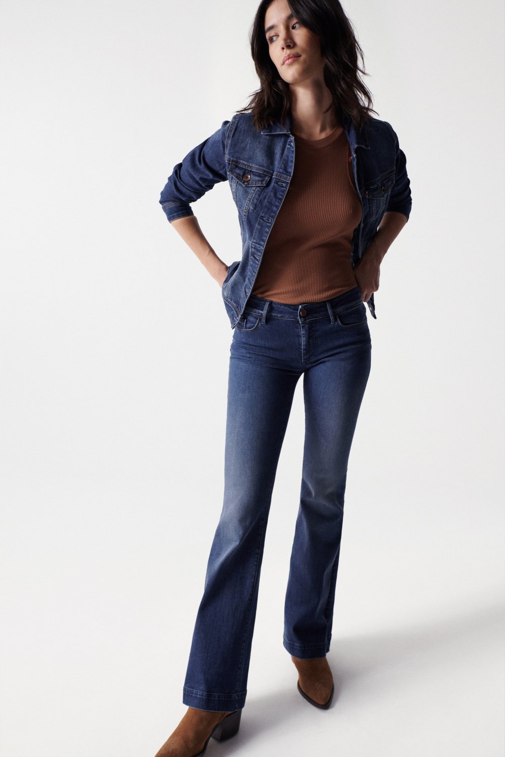 Denim Trucker Jacket in Dark Wash Jacken Salsa Jeans