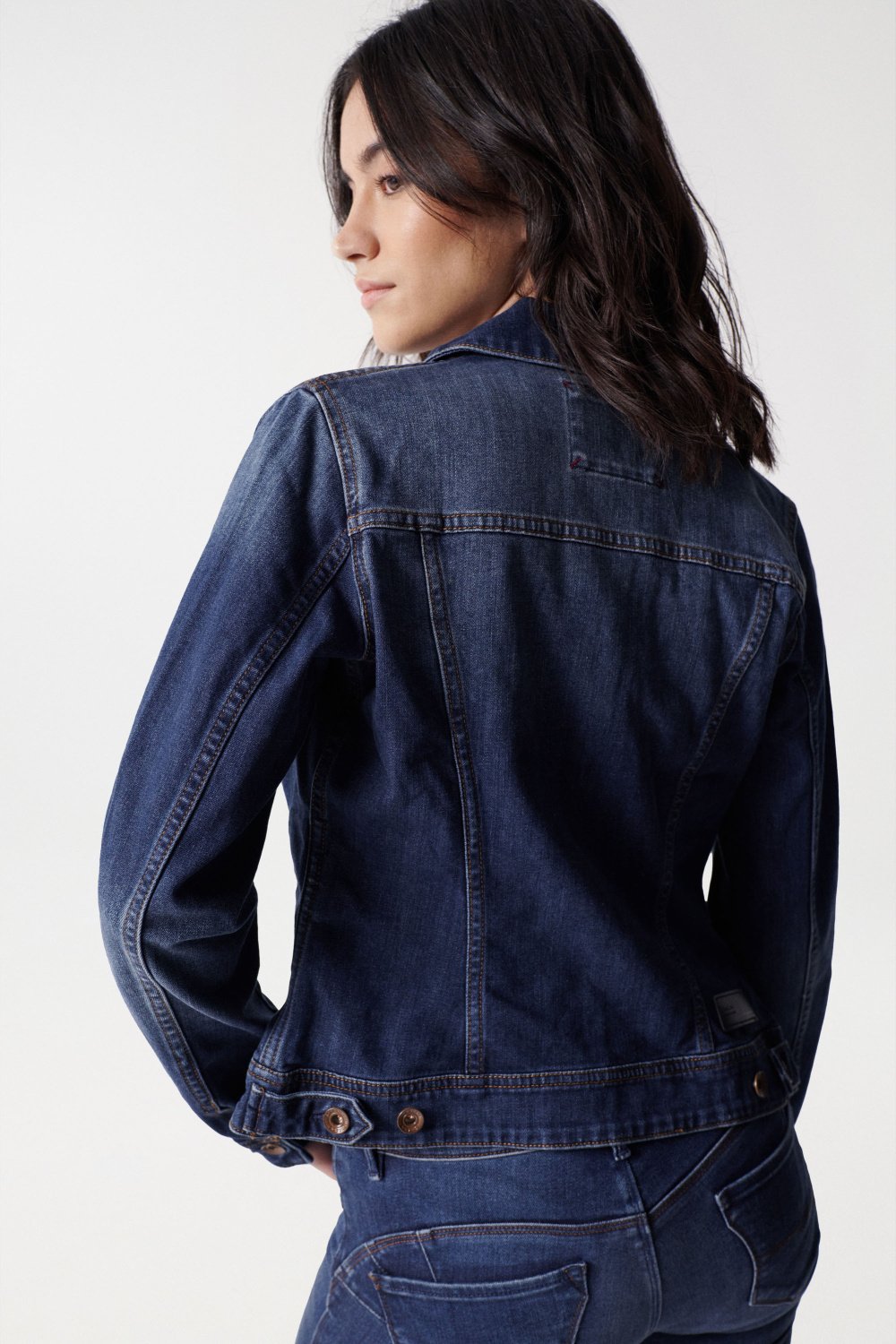 Denim Trucker Jacket in Dark Wash Jacken Salsa Jeans