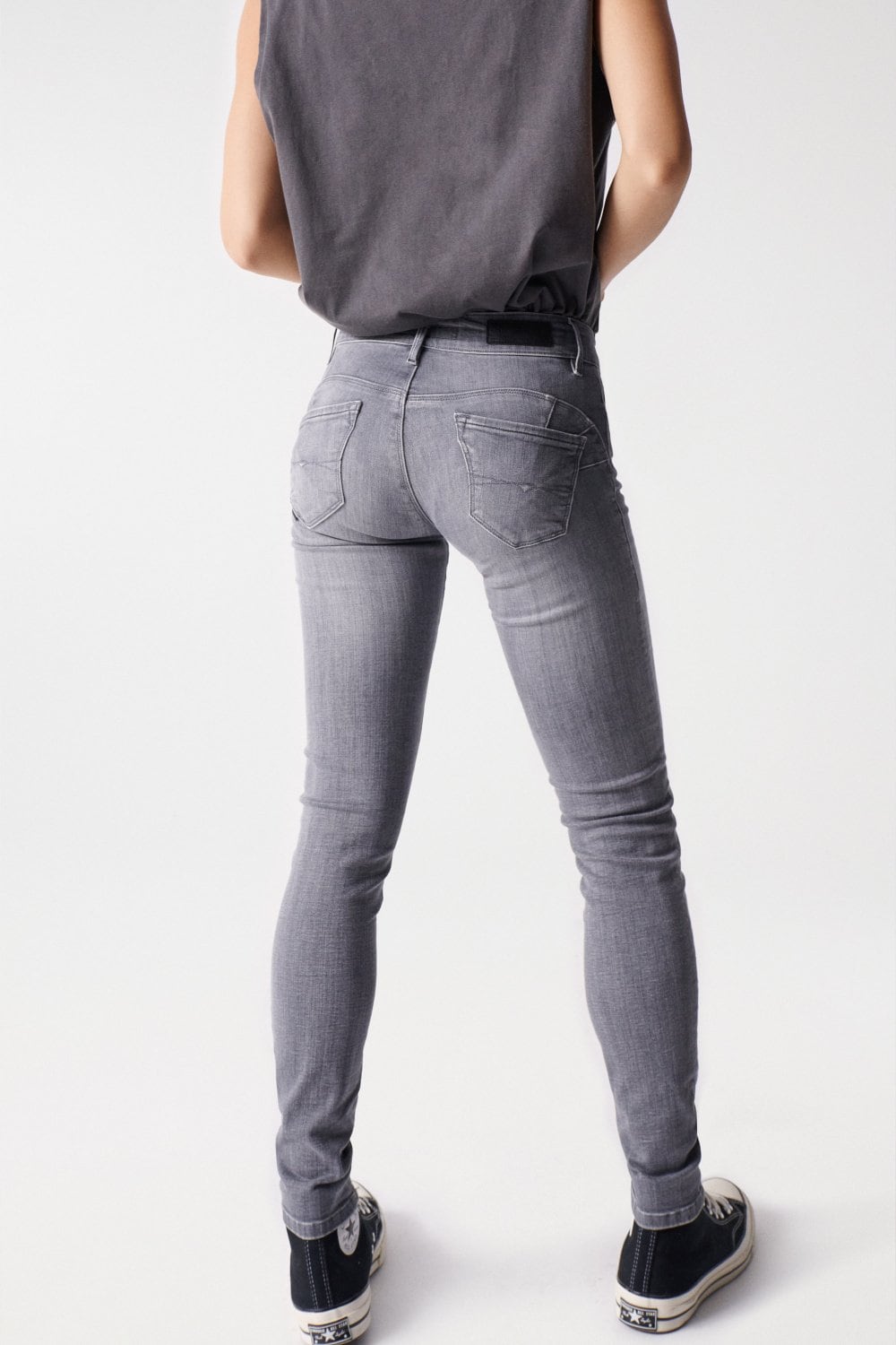 Wonder Skinny Push-Up in Dark Grey Jeans Salsa Jeans   