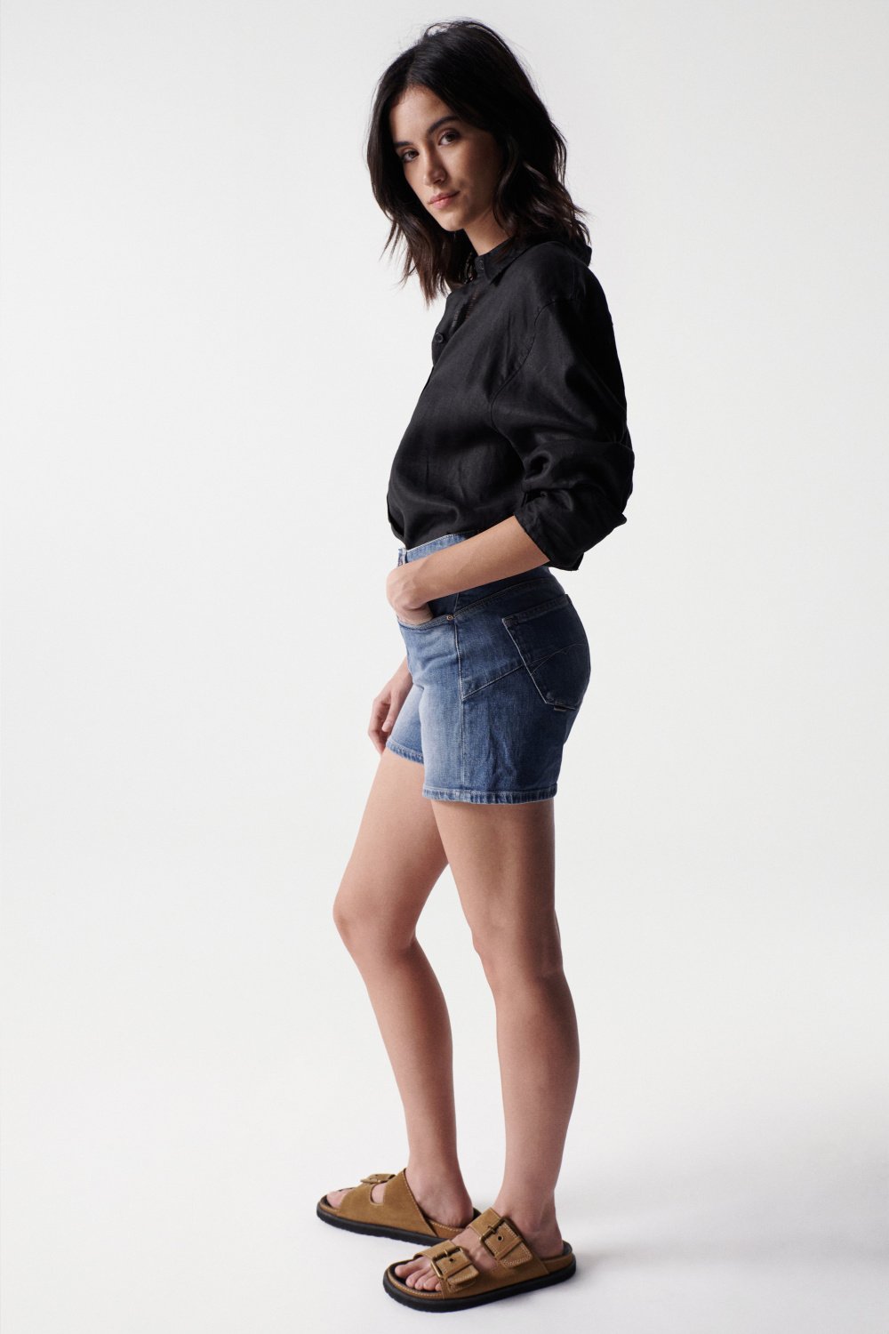 Short Glamour Push-In in Medium Wash Jeansshorts Salsa Jeans   