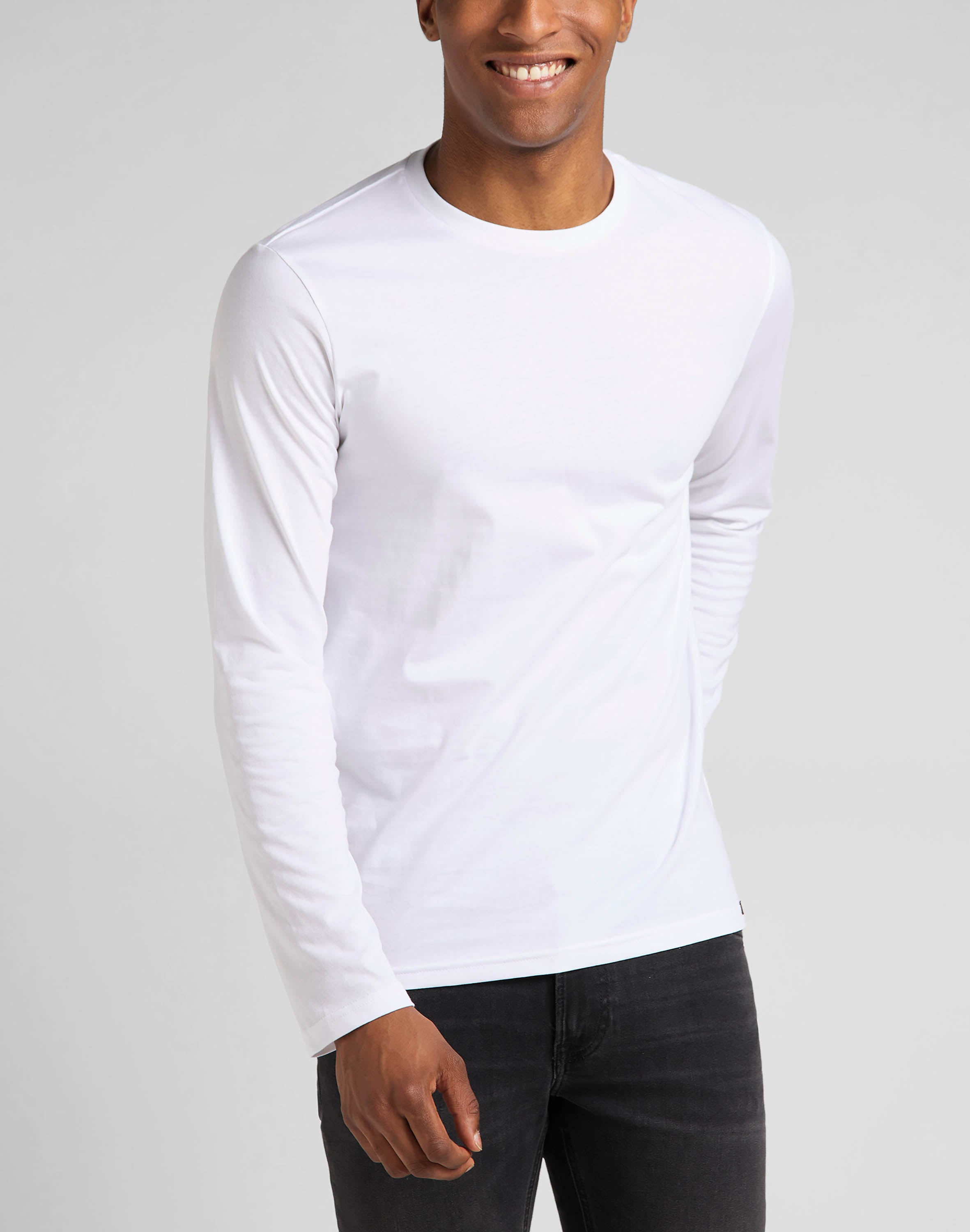 Twin Pack Crew Long Sleeve in Black/White Hemden Lee