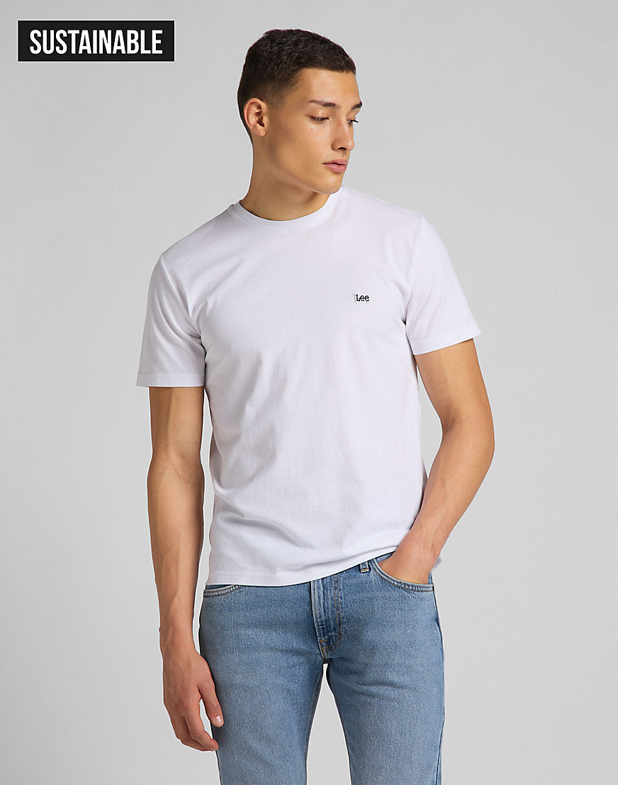 Kurzarm Patch Logo Tee in White T-Shirts Lee