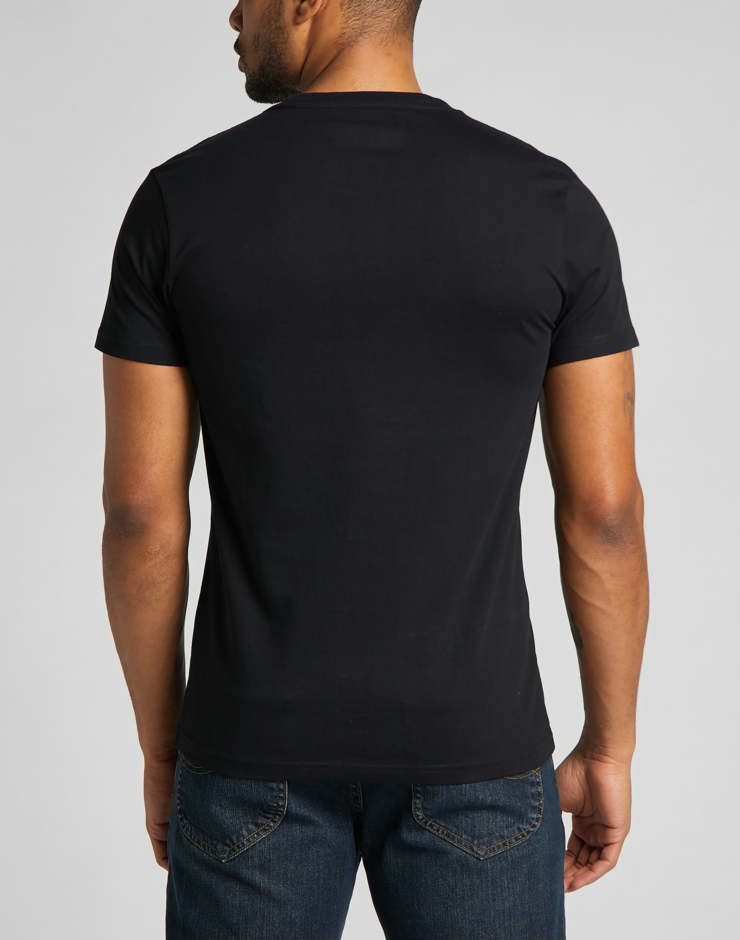 Twin Pack Crew in Black White T-Shirts Lee