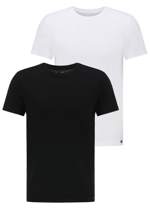 Twin Pack Crew in Black White T-Shirts Lee