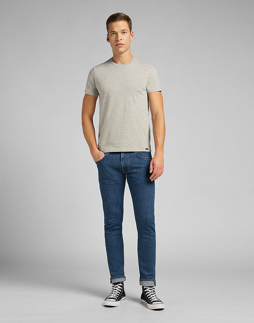 Twin Pack Crew in Greymele Navy T-Shirts Lee