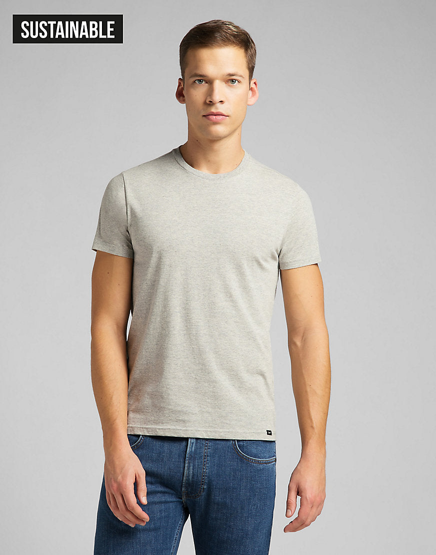 Twin Pack Crew in Greymele Navy T-Shirts Lee