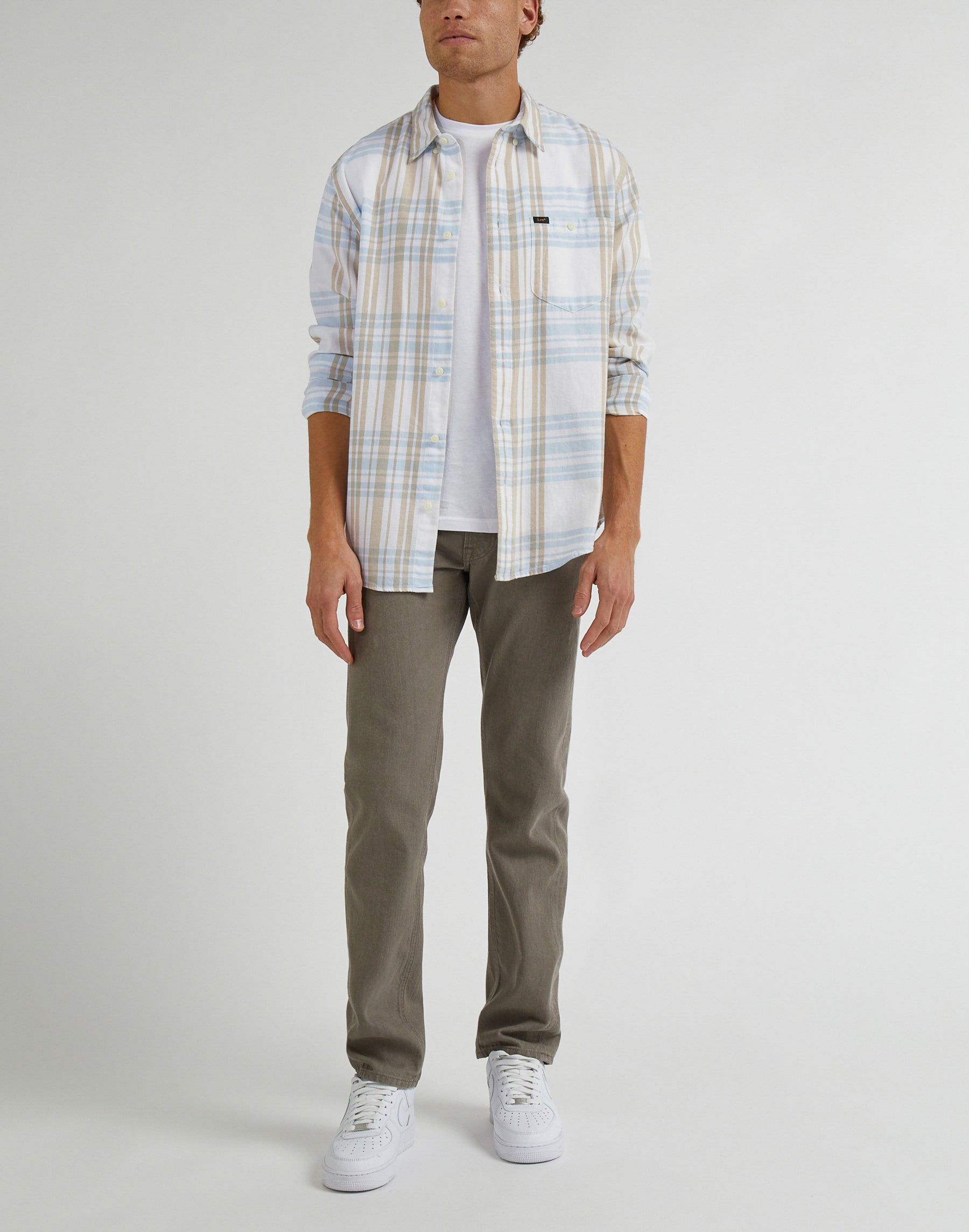 Daren Zip Fly Low Stretch in Mushroom Hosen Lee