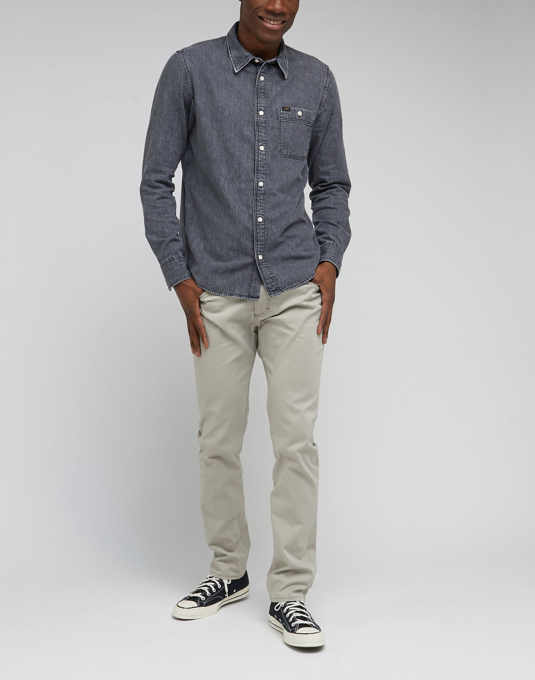 Slim Fit MVP in Mushroom Hosen Lee