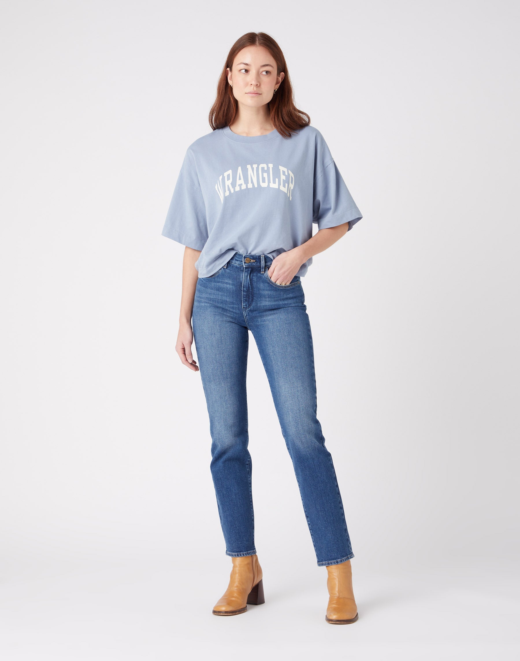 Straight in Airblue Jeans Wrangler