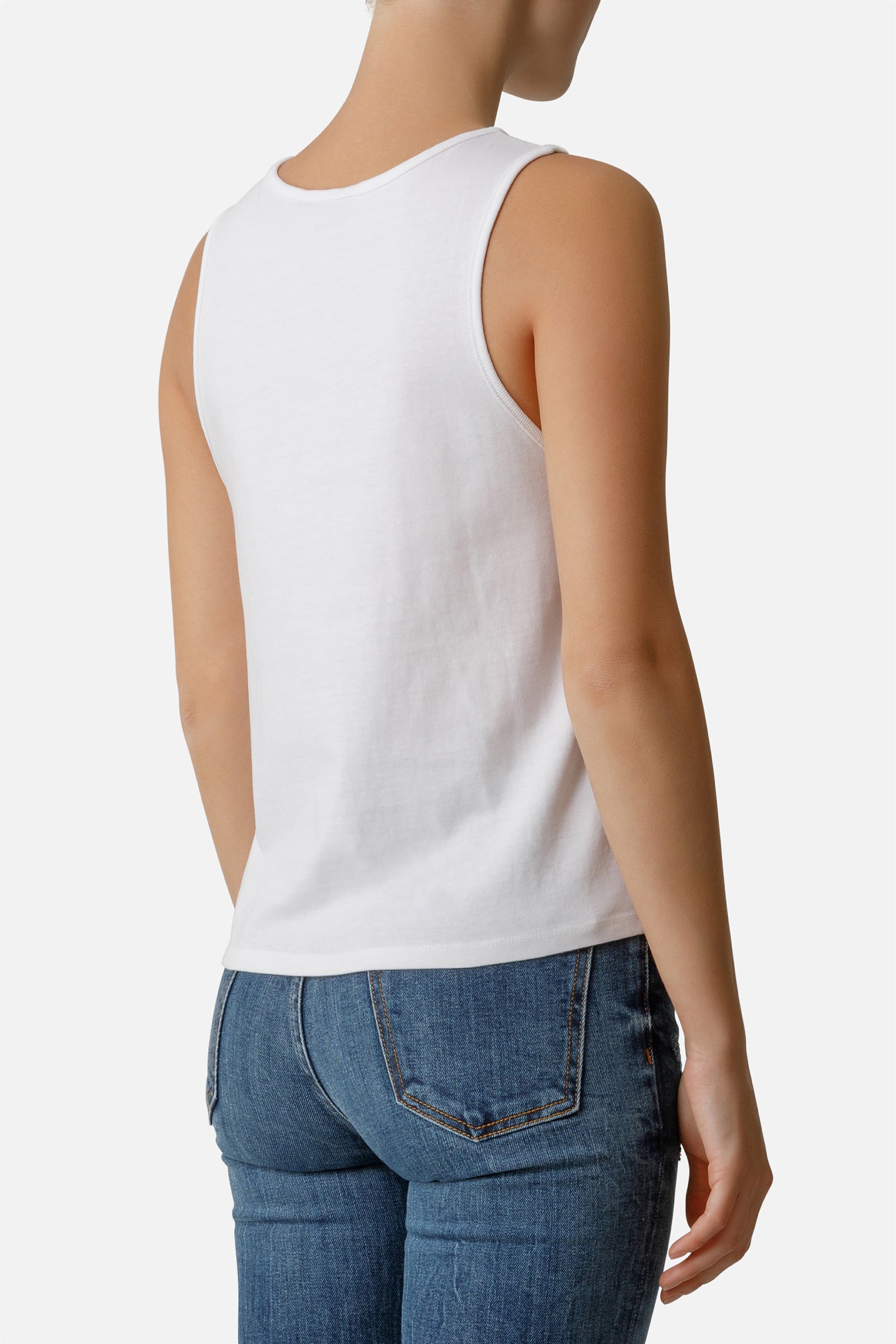 Basic Tank Top With Front Logo in White Tops Boxeur des Rues   