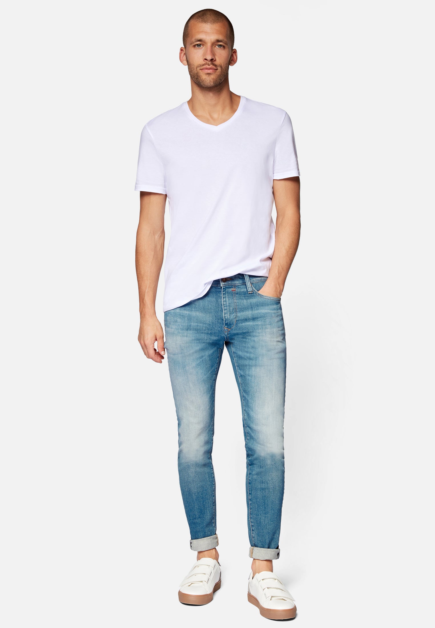 James in Ash Blue Ultra Move Jeans Mavi