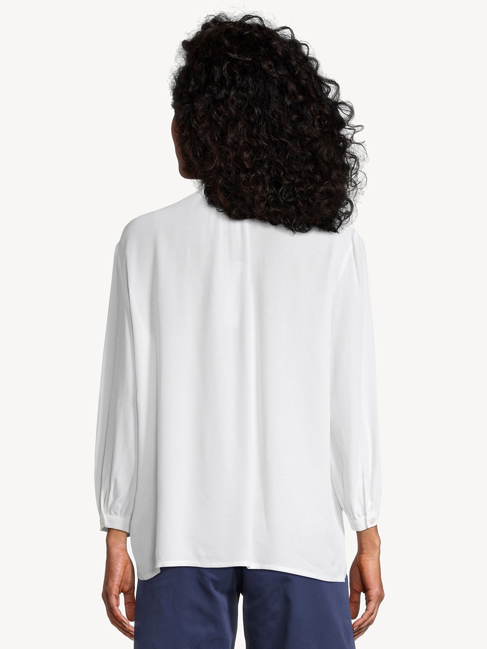 Annecy Standup Collar Blouse in Bright White Hemden Tamaris   