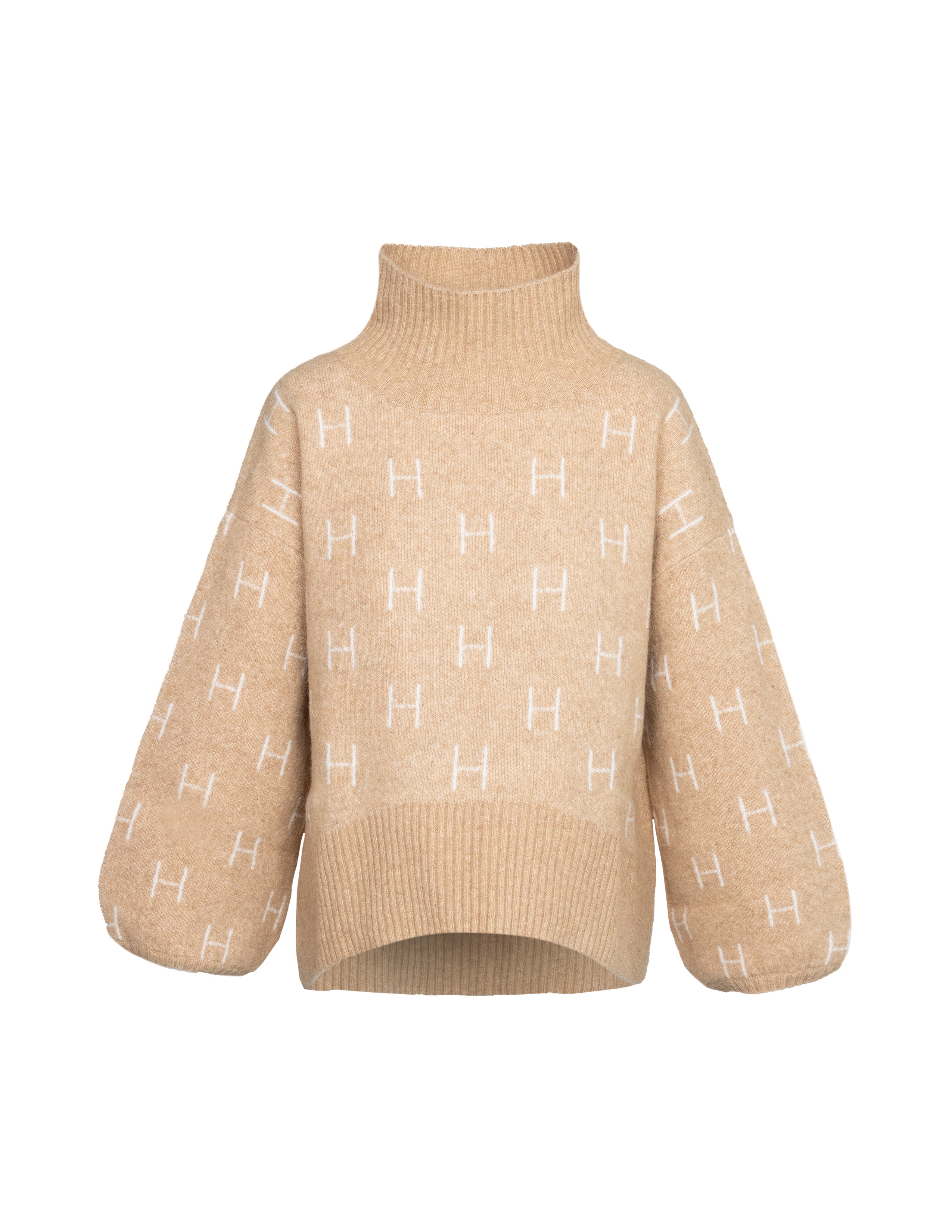 FAM Sweater Short in Light Beige Pullover Hést   