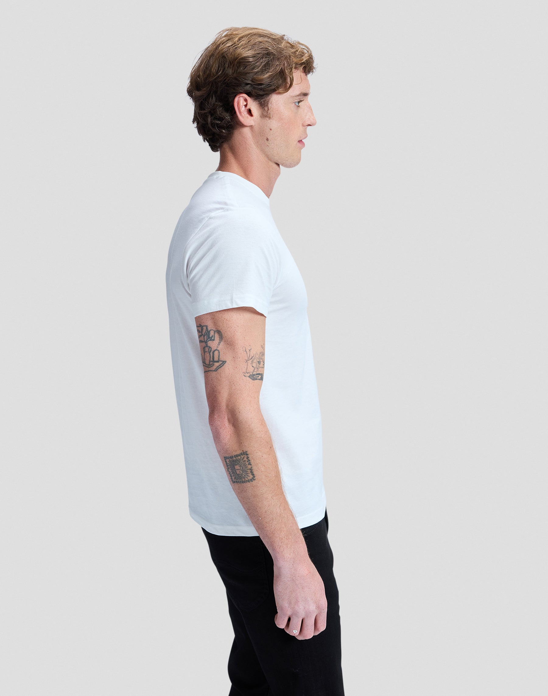 Twin Pack Crew in White T-Shirts Lee
