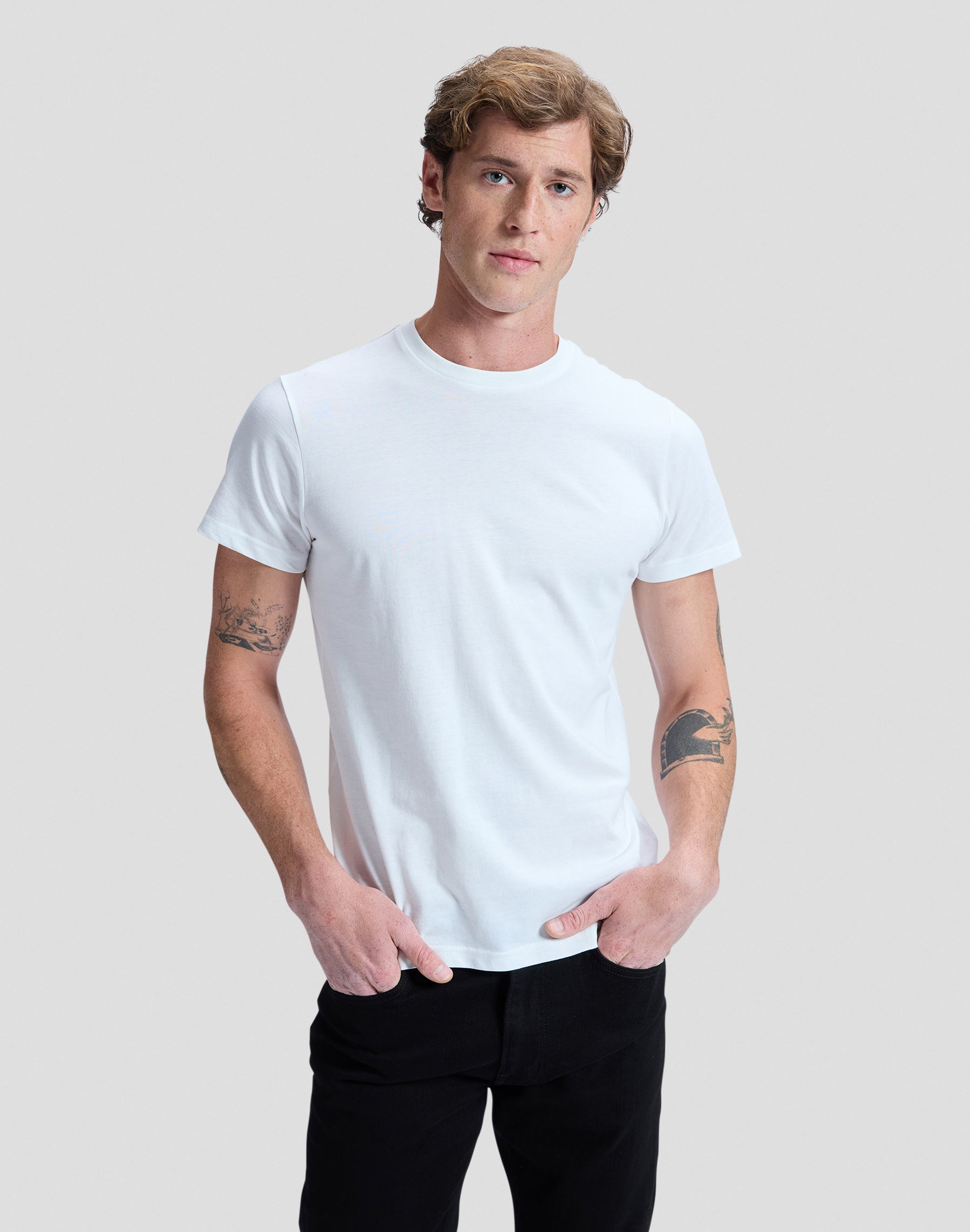 Twin Pack Crew in White T-Shirts Lee