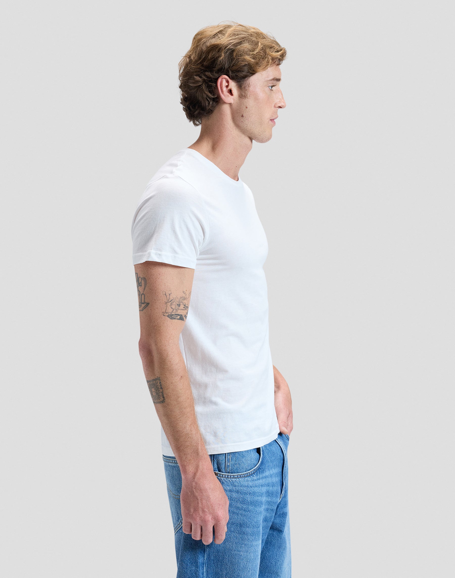 Twin Pack Crew in Black White T-Shirts Lee