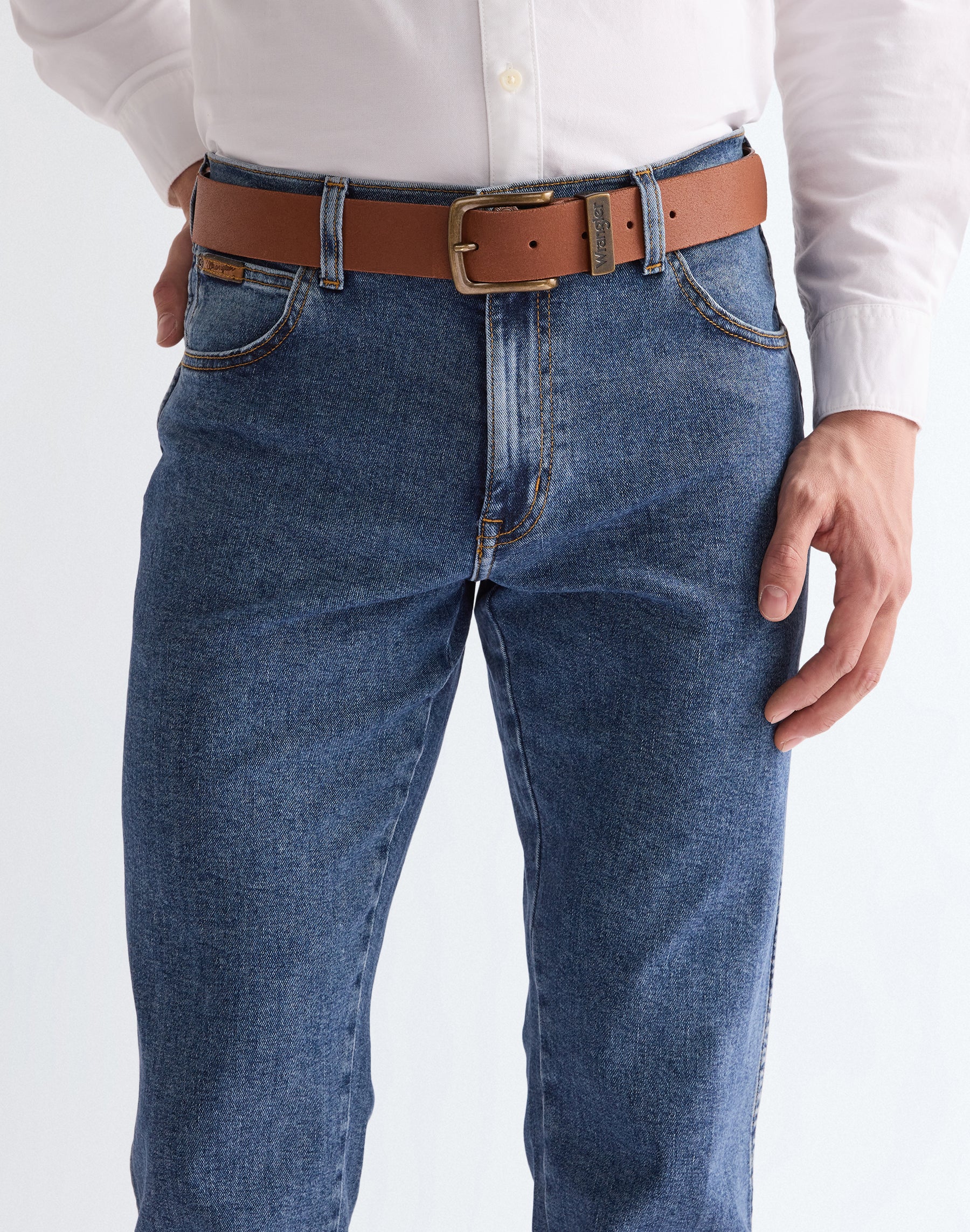 Metal Loop Belt in Cognac Gürtel Wrangler