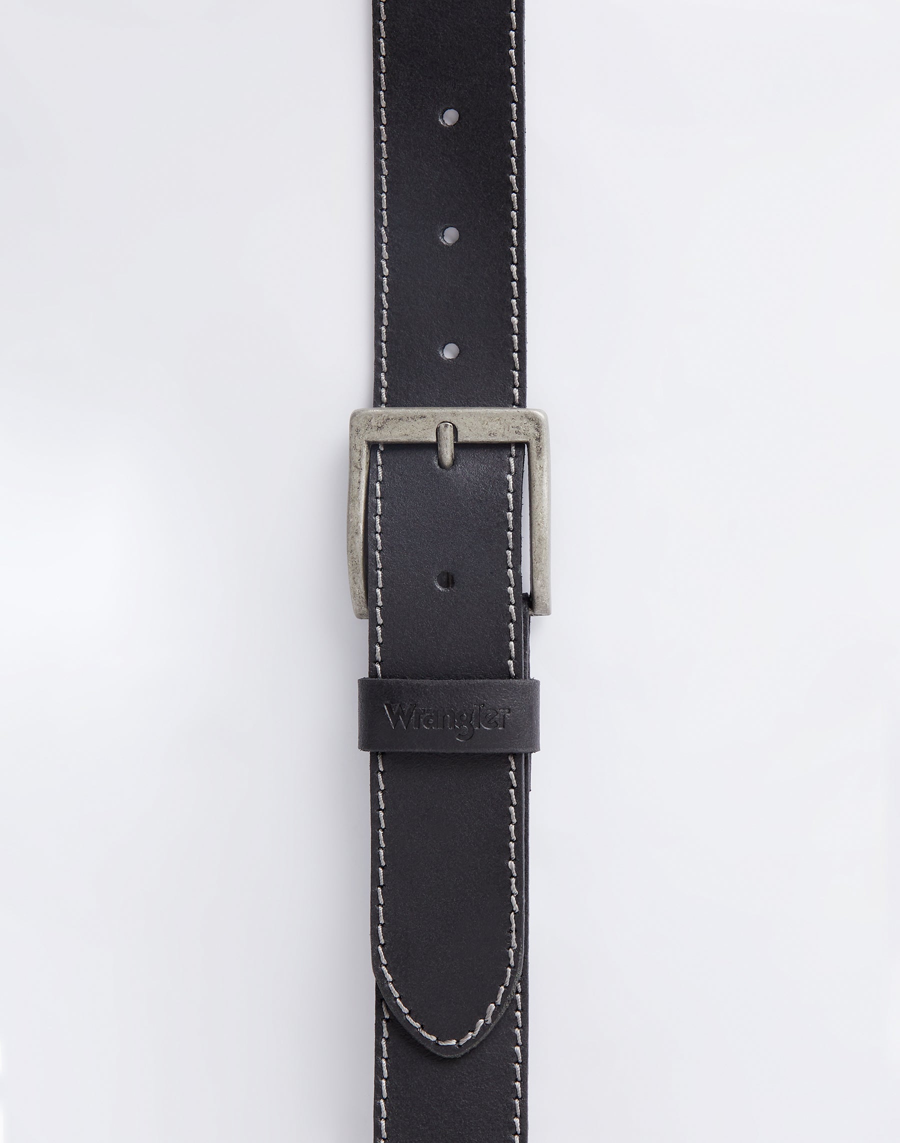 Stitched Belt in Black Gürtel Wrangler