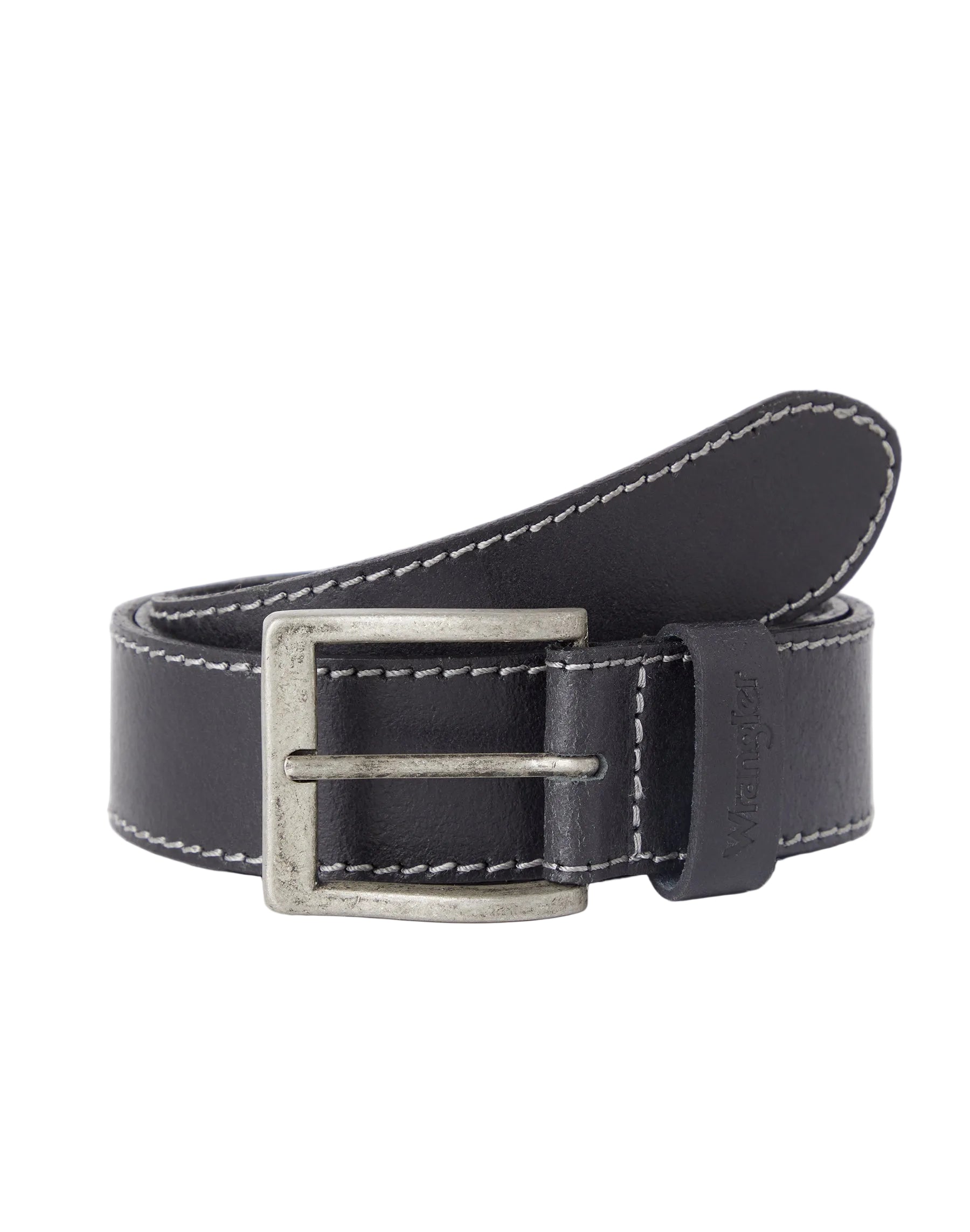 Stitched Belt in Black Gürtel Wrangler