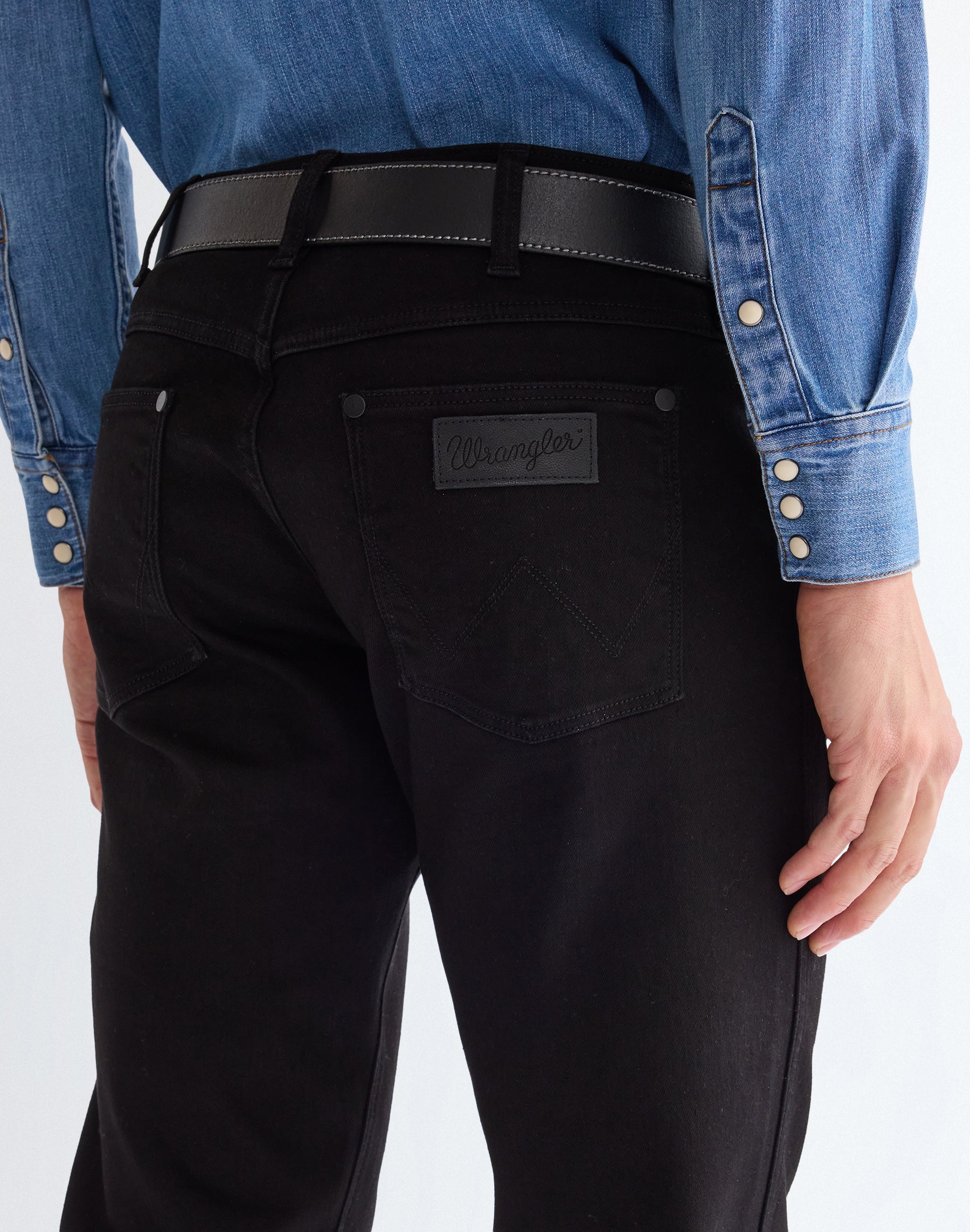 Stitched Belt in Black