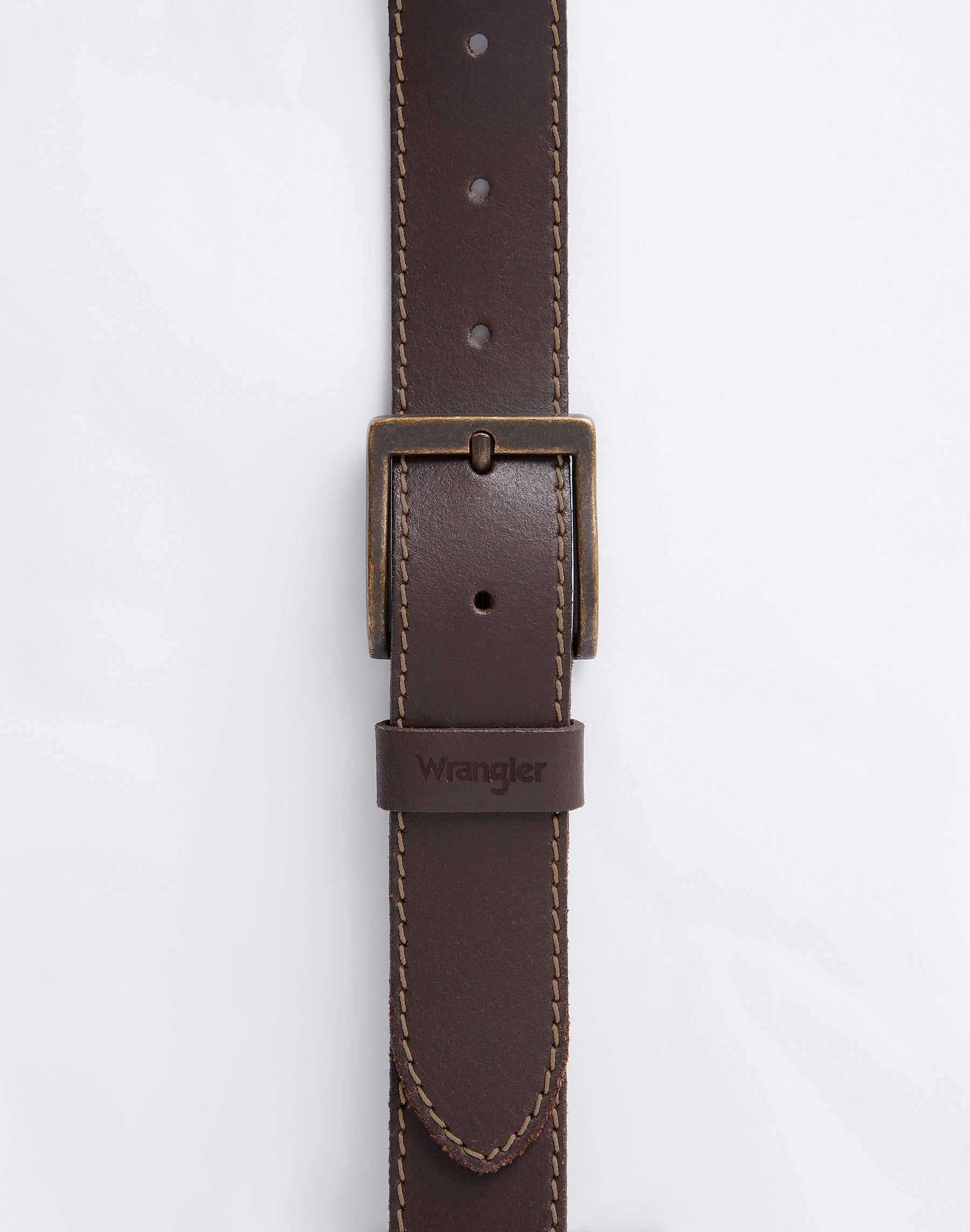 Stitched Belt in Brown Gürtel Wrangler