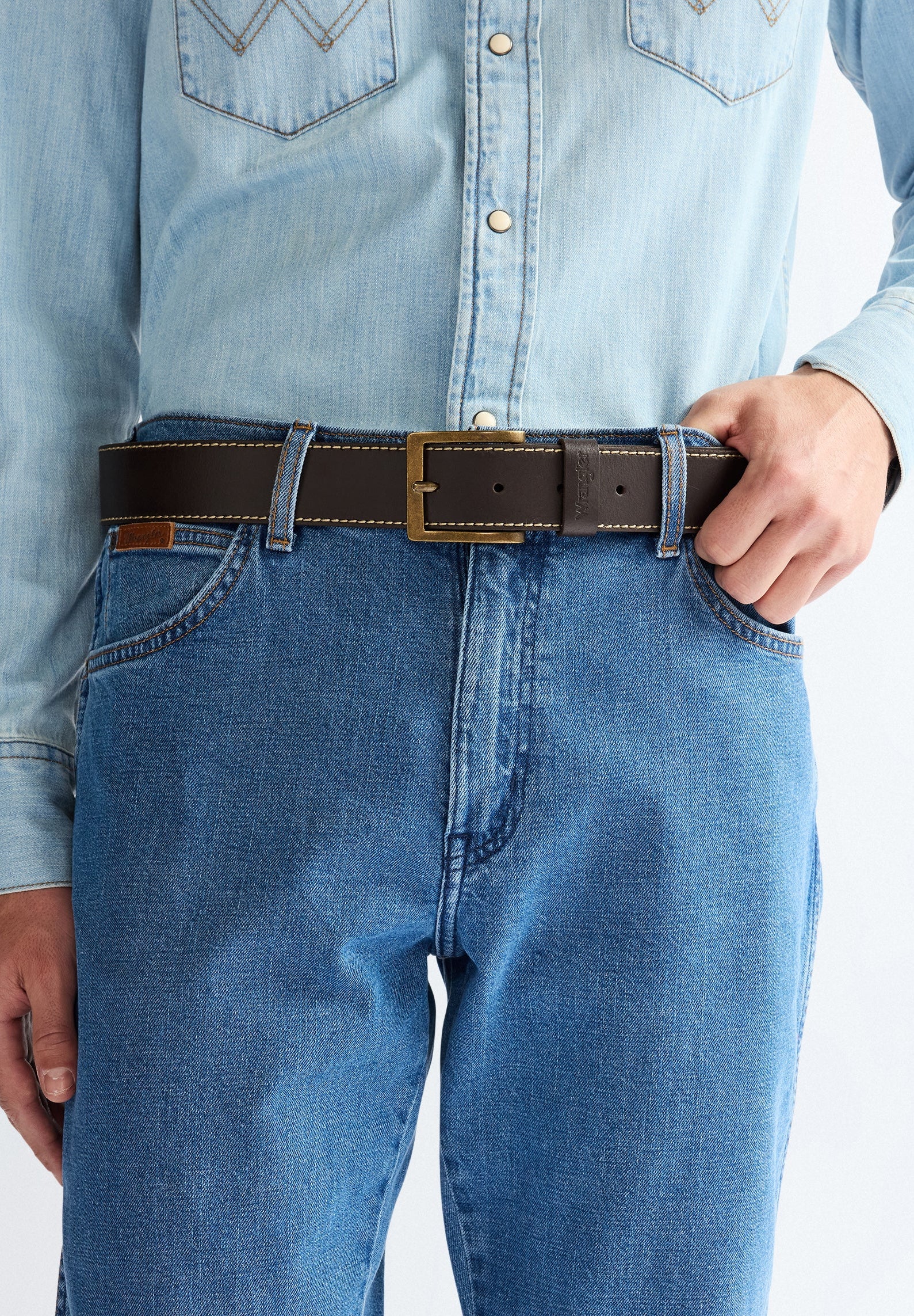 Stitched Belt in Brown