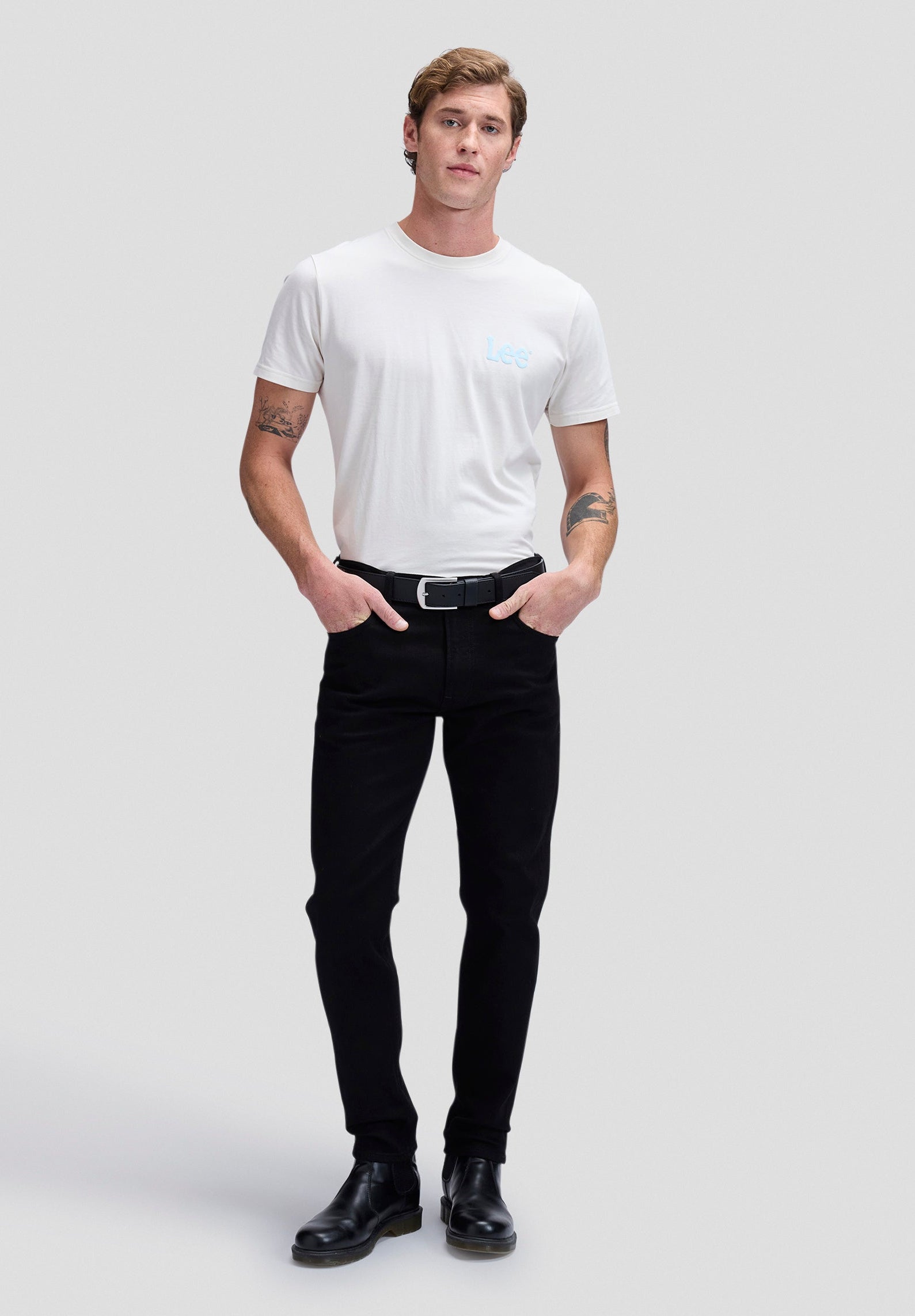 Rider in Clean Black Jeans Lee