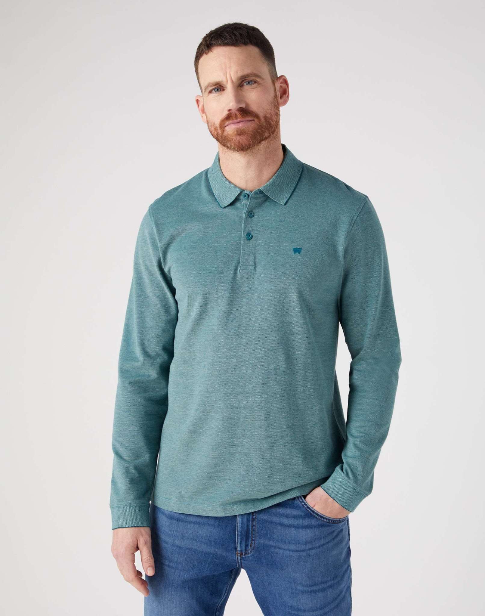 LS Refined Polo in Deep Teal Green Pullover Wrangler   