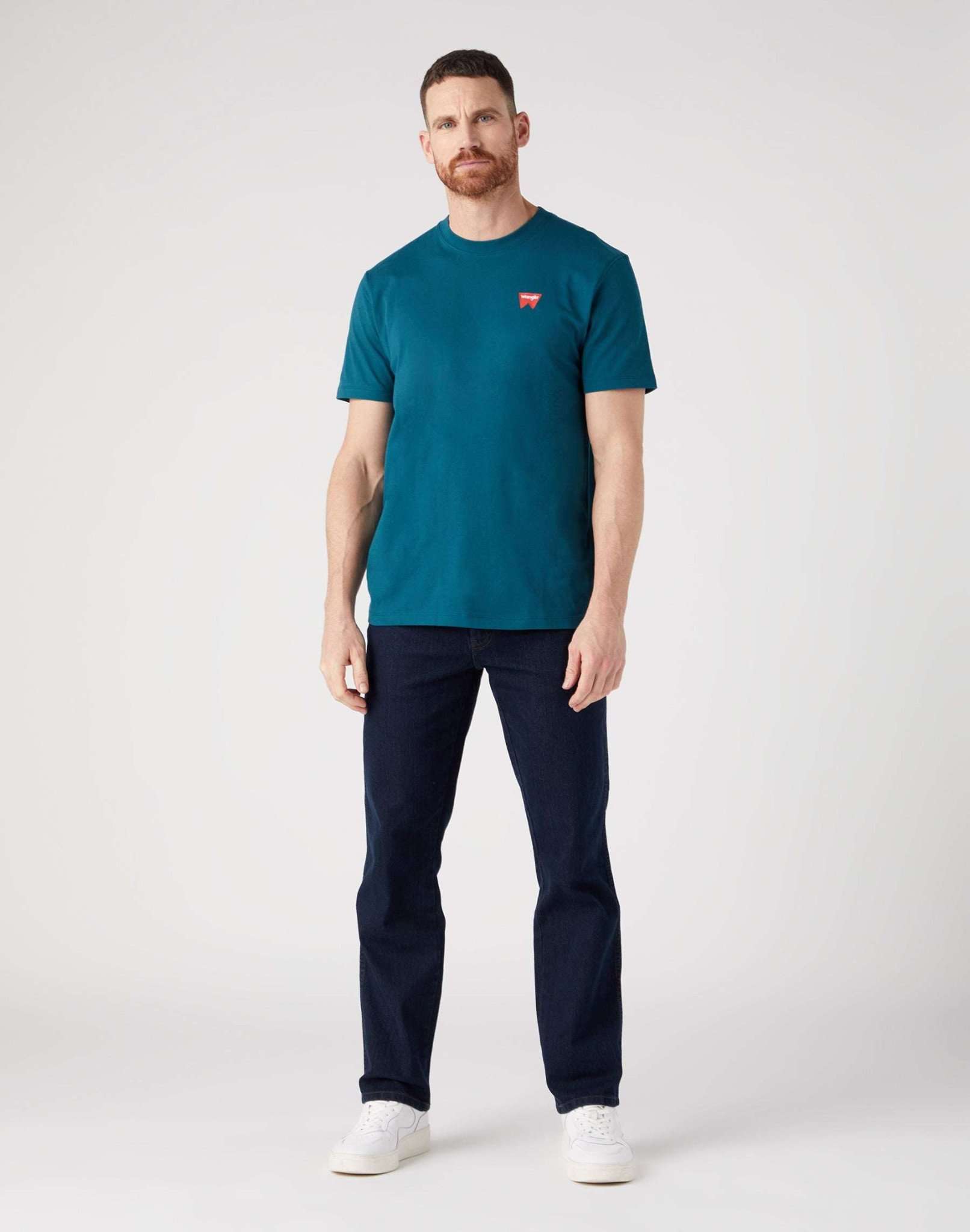Sign Off Tee in Deep Teal Green Pullover Wrangler   