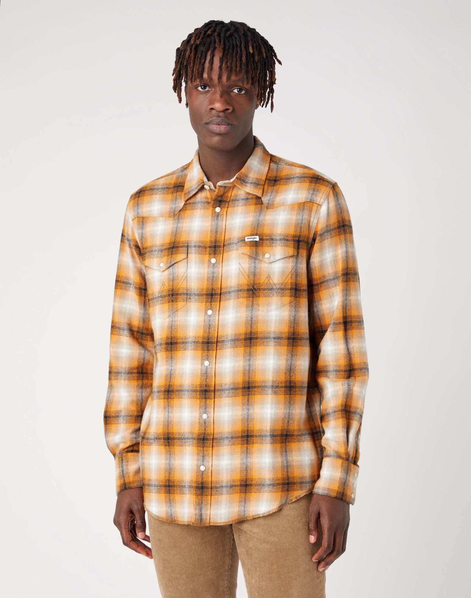 LS Western Shirt in Golden Oak Hemden Wrangler   
