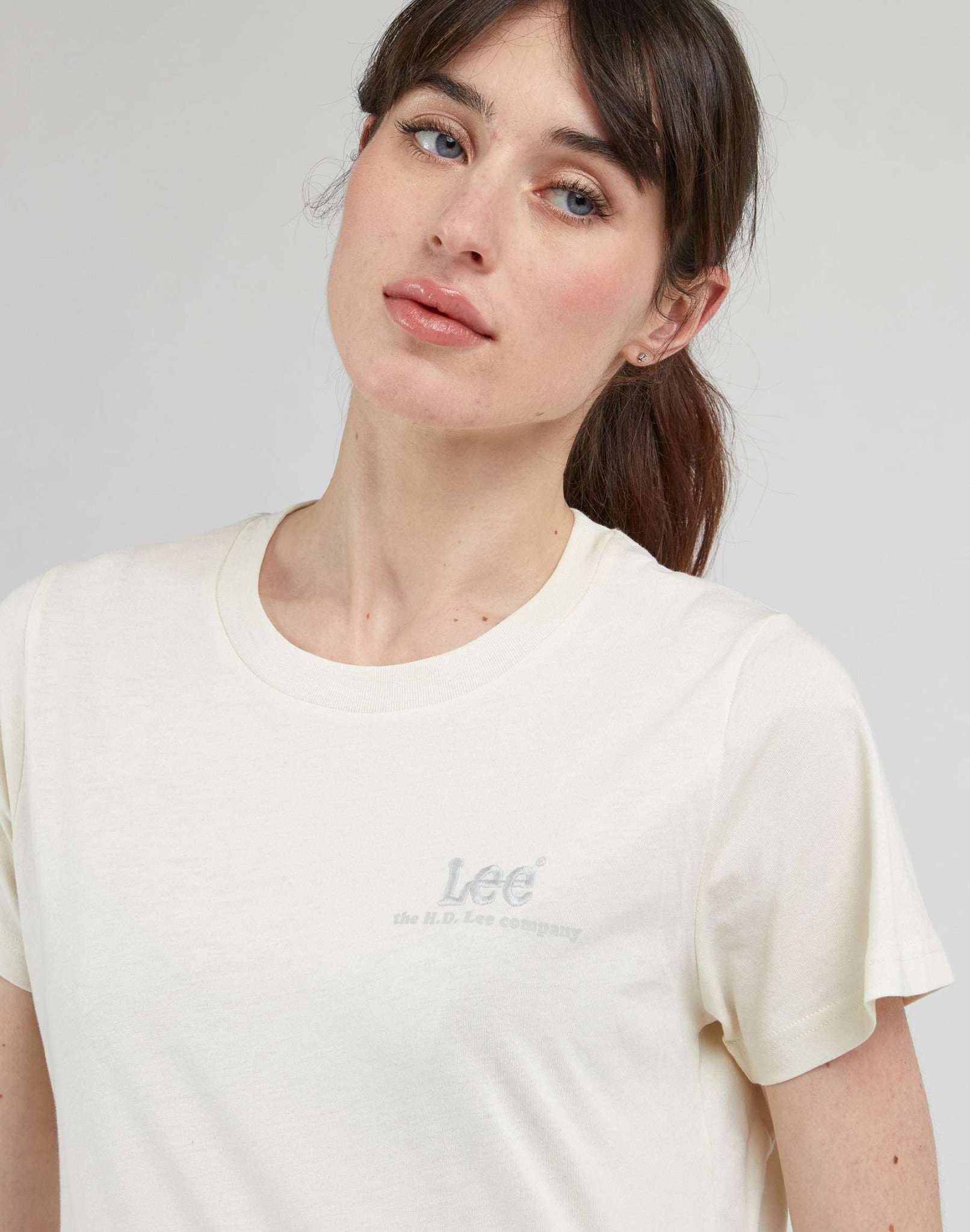 Small Logo Tee in Ecru T-Shirts Lee   