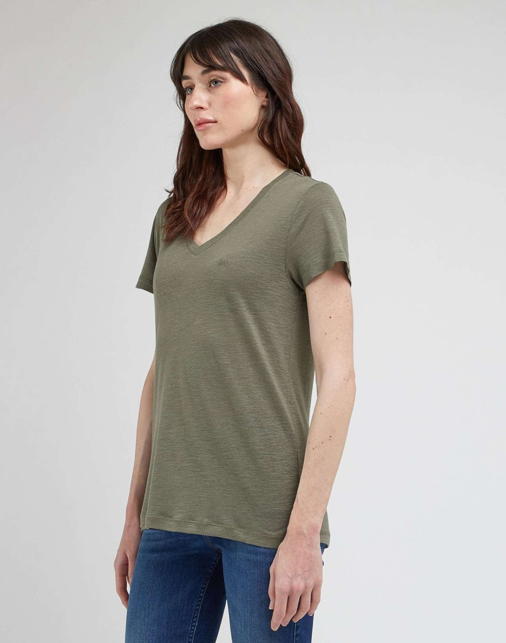 V Neck Tee in Olive Grove T-Shirts Lee   
