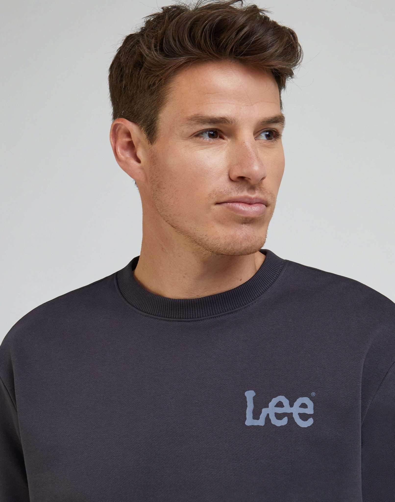Wobbly Lee Sweatshirt in Washed Black Sweatshirts Lee   